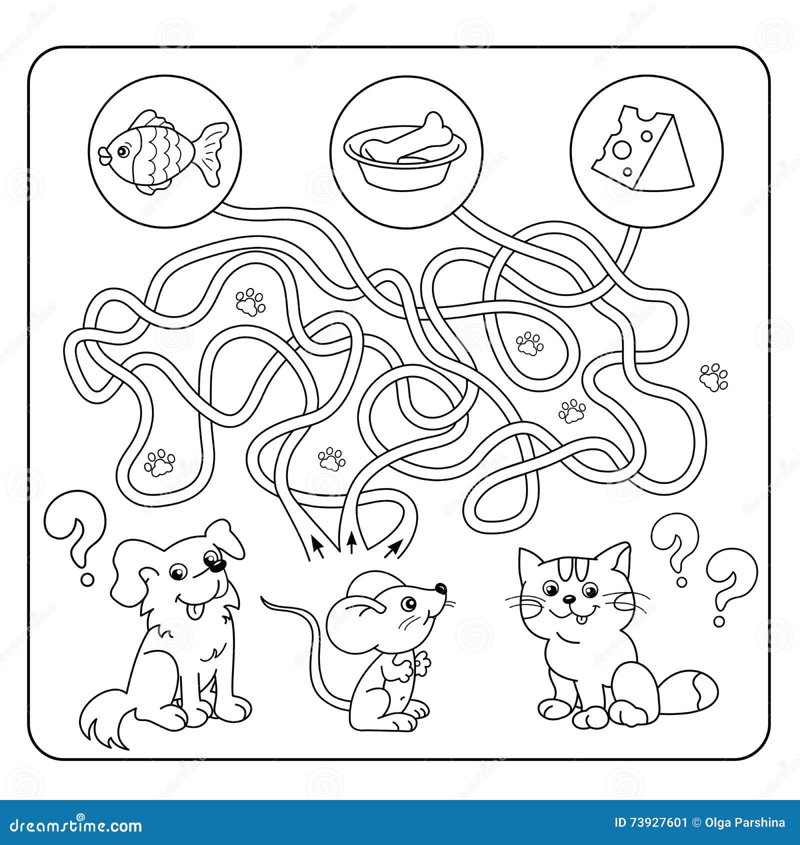 Jogo Do Labirinto Ou Do Labirinto Para Crianças Prées-escolar Enigma  Estrada Tangled Jogo De Harmonização Animais Dos Desenhos an Ilustração do  Vetor - Ilustração de peixes, lazer: 73927601