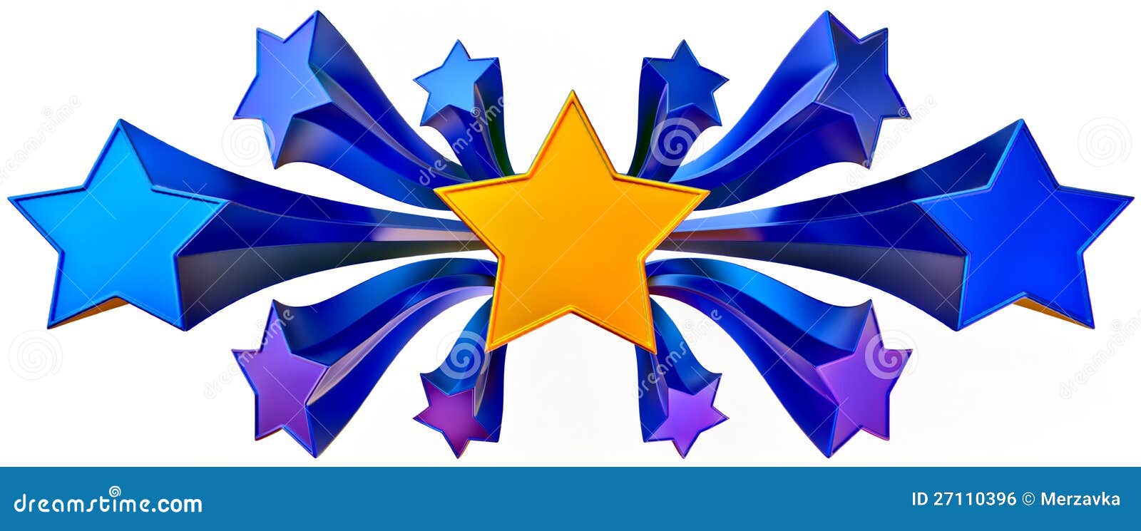 Jogo Do Ouro Onze Brilhante E De Estrelas Azuis Ilustração Stock