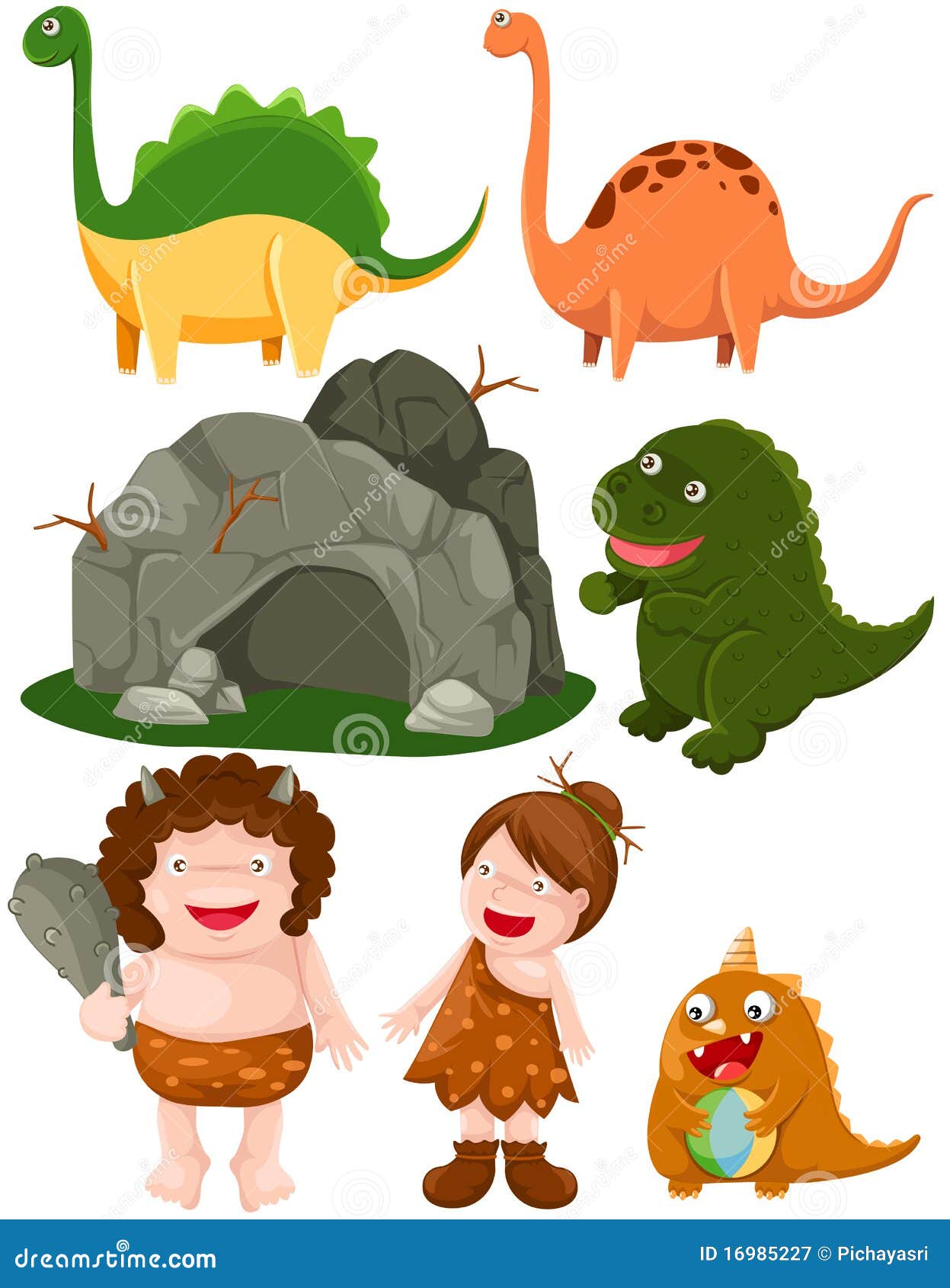 Jogo Dos Dinossauros E Do Caveman Ilustração do Vetor - Ilustração de  rocha, humano: 16985227