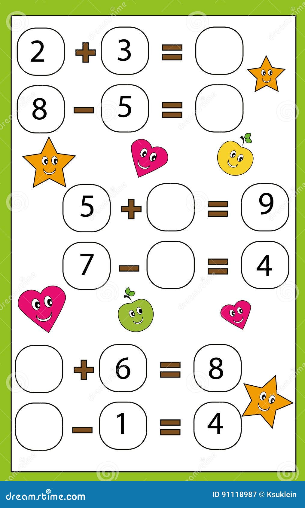 Conjunto Jogos Matemáticos Matemática Jogo Educativo Para Crianças Tarefa  Contagem imagem vetorial de ek_tim© 393772670