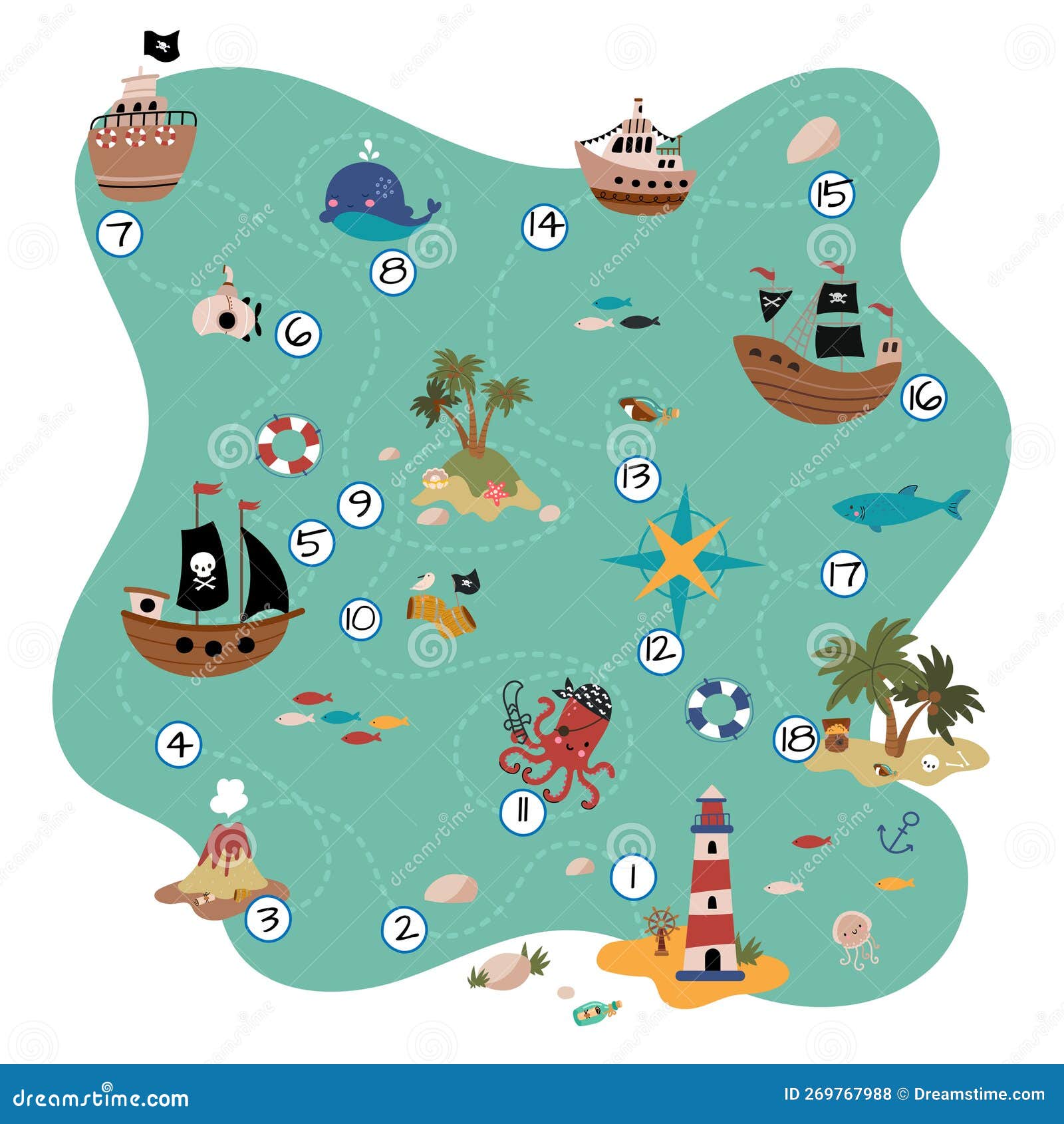 Mapa do tesouro antigo modelo de mapa da ilha dos desenhos