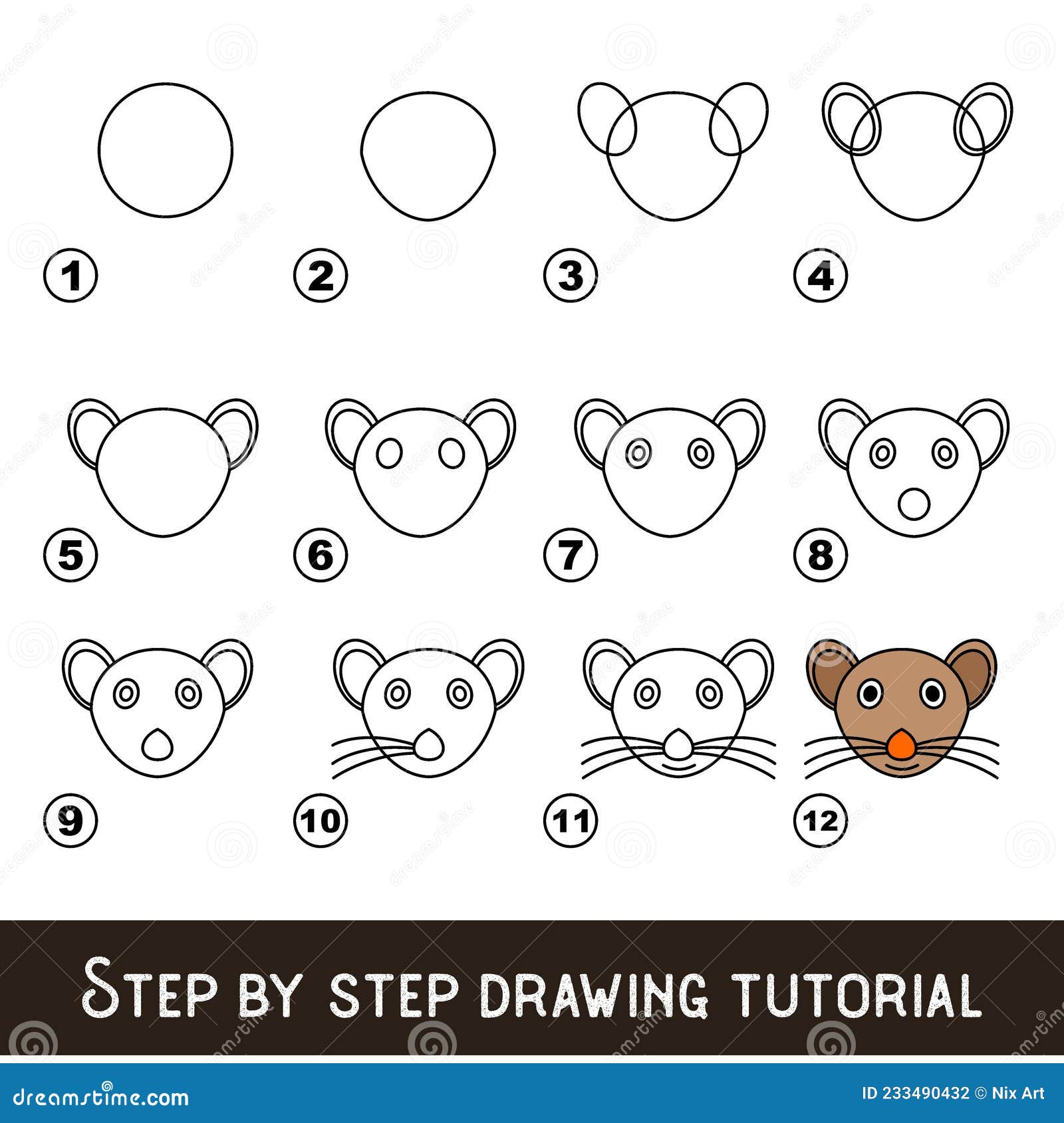 jogo infantil para desenvolver habilidade de desenho com nível de jogo fácil  para crianças pré-escolares, desenho de tutorial educacional para cara de  macaco. 4253742 Vetor no Vecteezy