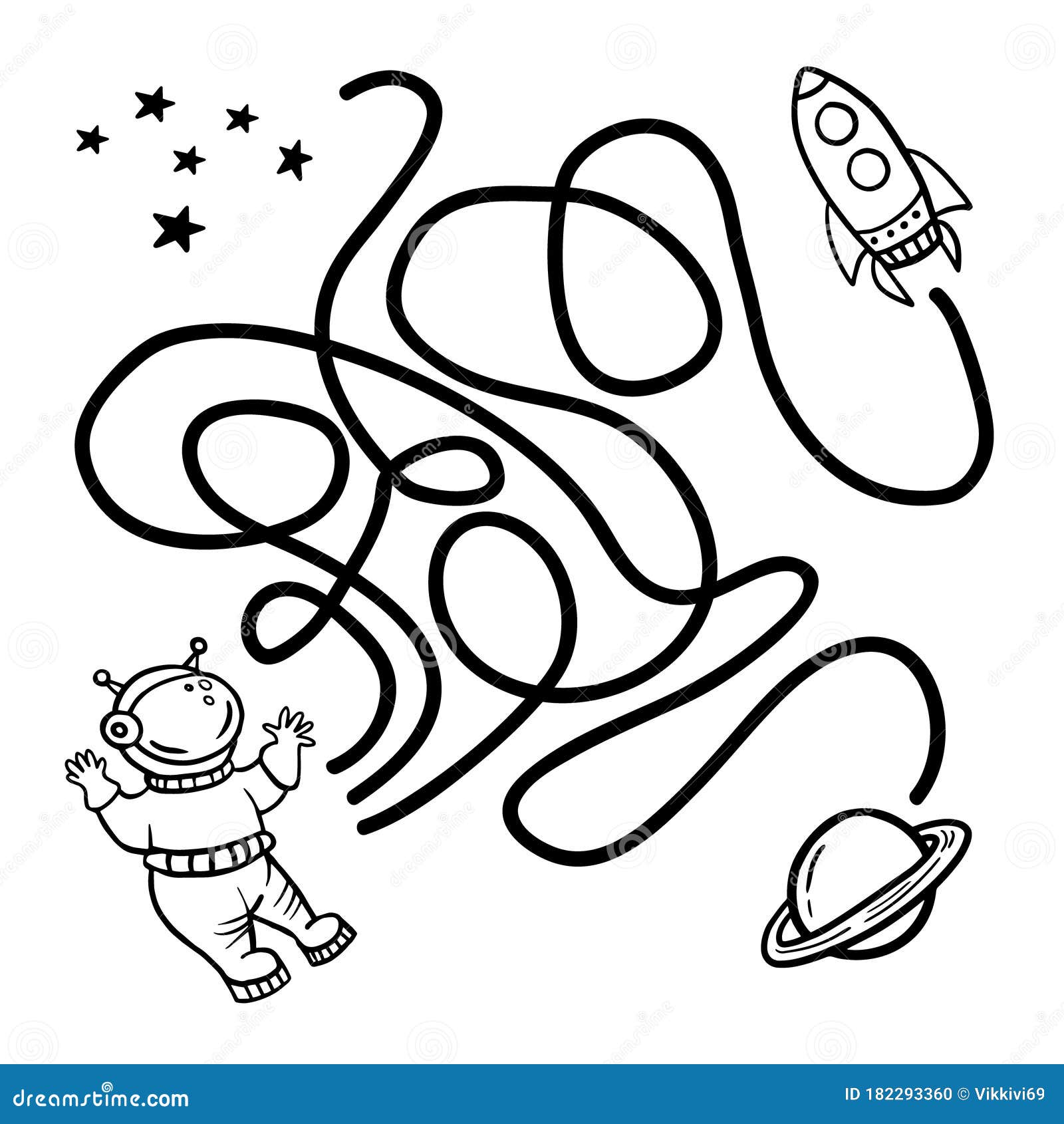 Jogo Labirinto Ou Labirinto. Quebra-cabeça. Esboço Da Página De Colorir Do  Desenho Animado Astronauta Com Foguete No Espaço. Peque Ilustração do Vetor  - Ilustração de maneira, contorno: 232334973