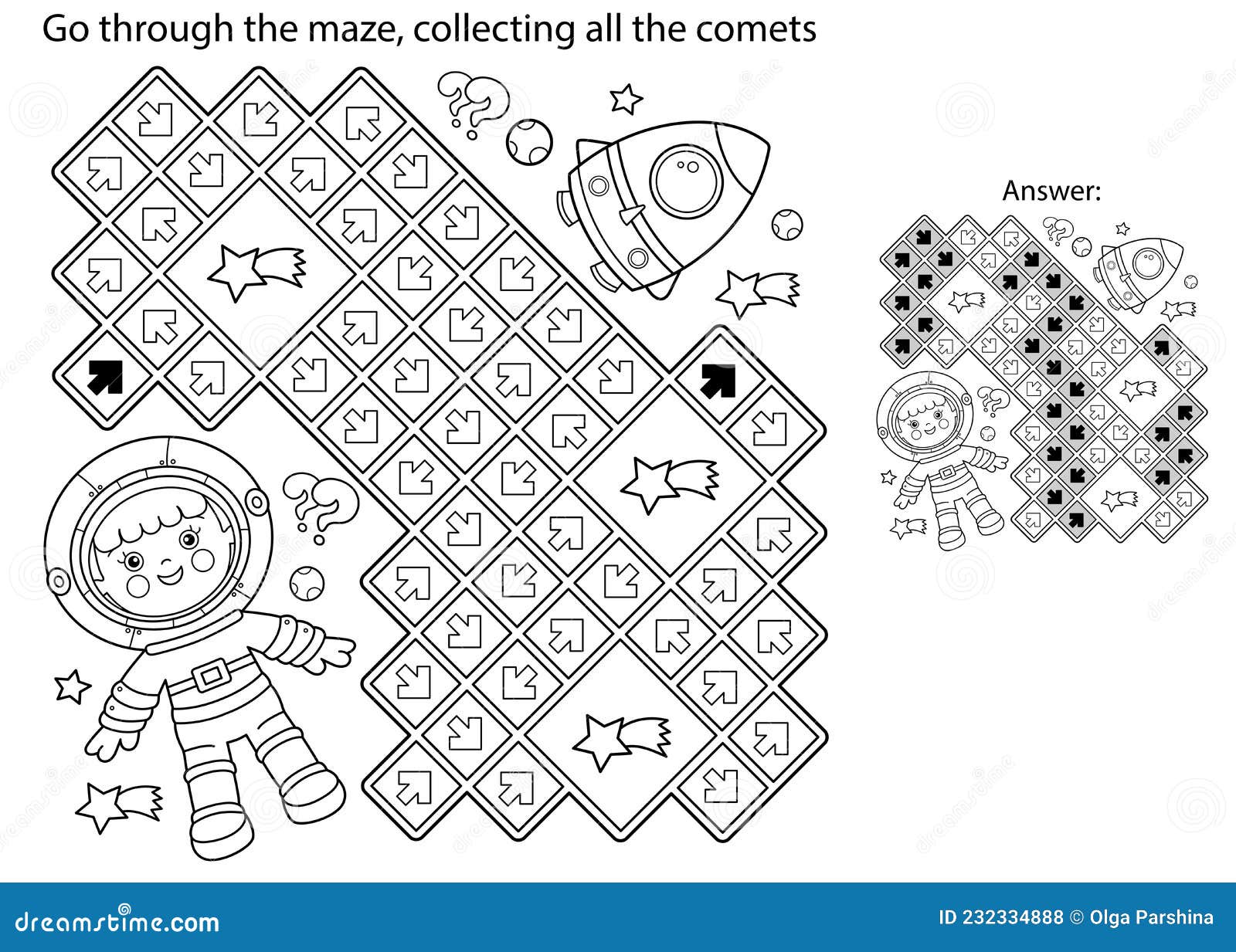 Jogo Labirinto Ou Labirinto. Quebra-cabeça. Esboço Da Página De Colorir Do  Desenho Animado Astronauta Com Foguete No Espaço. Peque Ilustração do Vetor  - Ilustração de spaceship, terra: 232334913