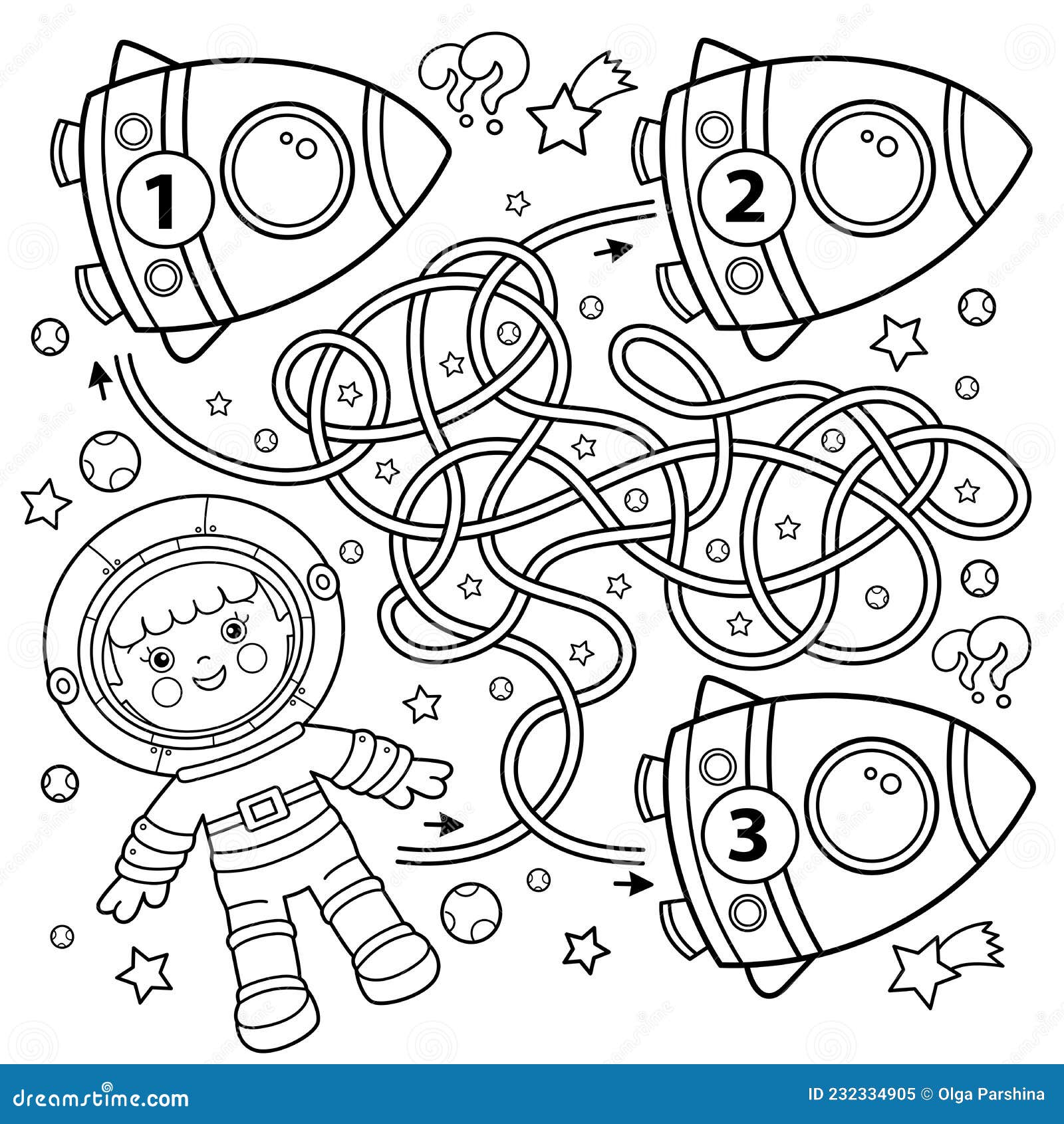 Labirinto Ou Labirinto Jogo. Puzzle. Desenhos Animados De Astronauta Com  Foguete No Espaço. Pequeno Astronauta Ou Cosmonauta. Livro De Colorir Para  Crianças. Royalty Free SVG, Cliparts, Vetores, e Ilustrações Stock. Image  176820676