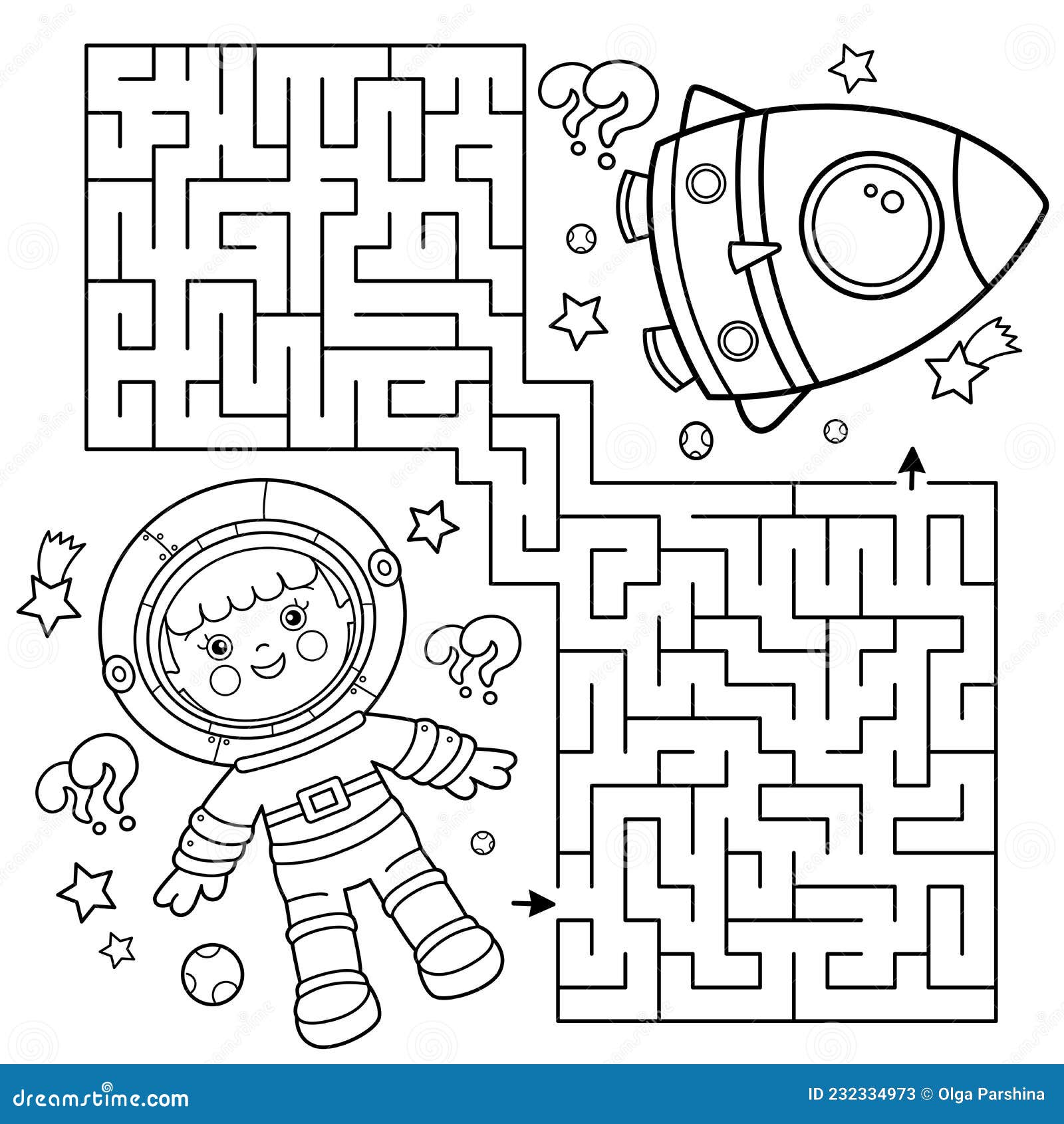 Jogo Labirinto Ou Labirinto. Quebra-cabeça. Esboço Da Página De Colorir Do  Desenho Animado Astronauta Com Foguete No Espaço. Peque Ilustração do Vetor  - Ilustração de spaceship, terra: 232334913