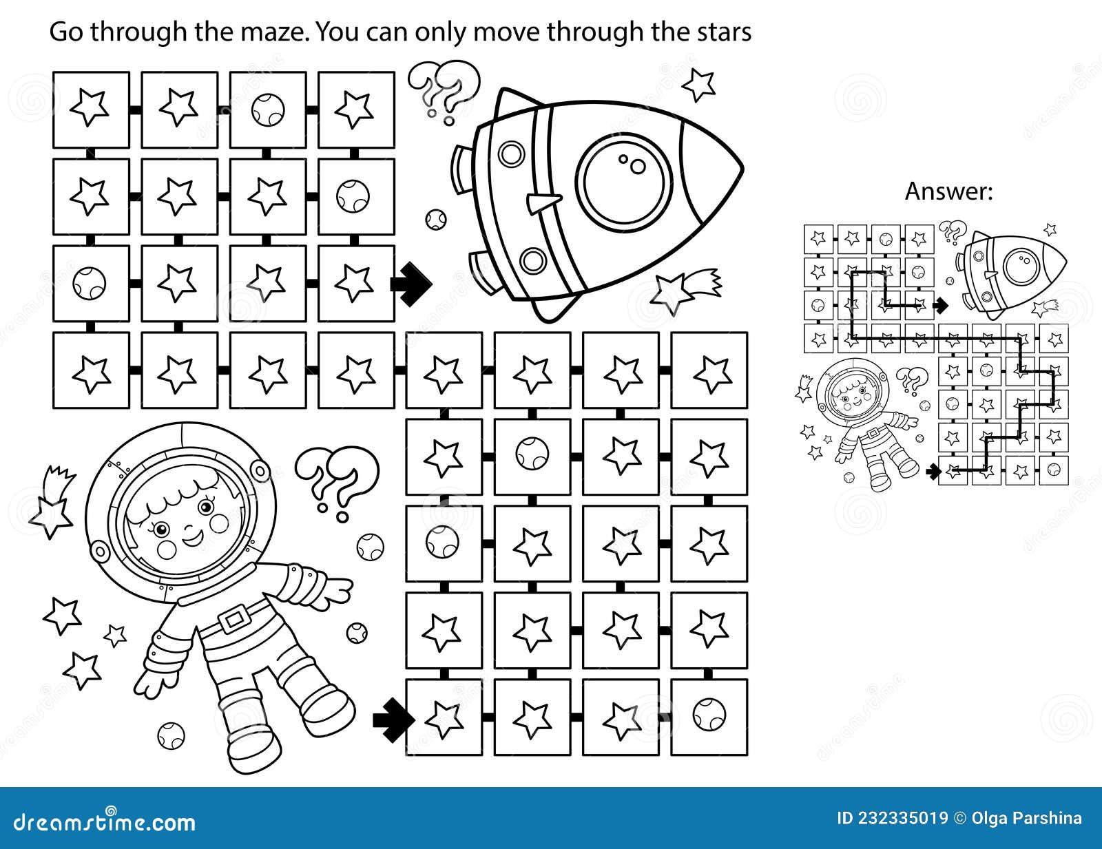 Jogo Labirinto Ou Labirinto. Quebra-cabeça. Esboço Da Página De Colorir Do  Desenho Animado Astronauta Com Foguete No Espaço. Peque Ilustração do Vetor  - Ilustração de maneira, contorno: 232334973