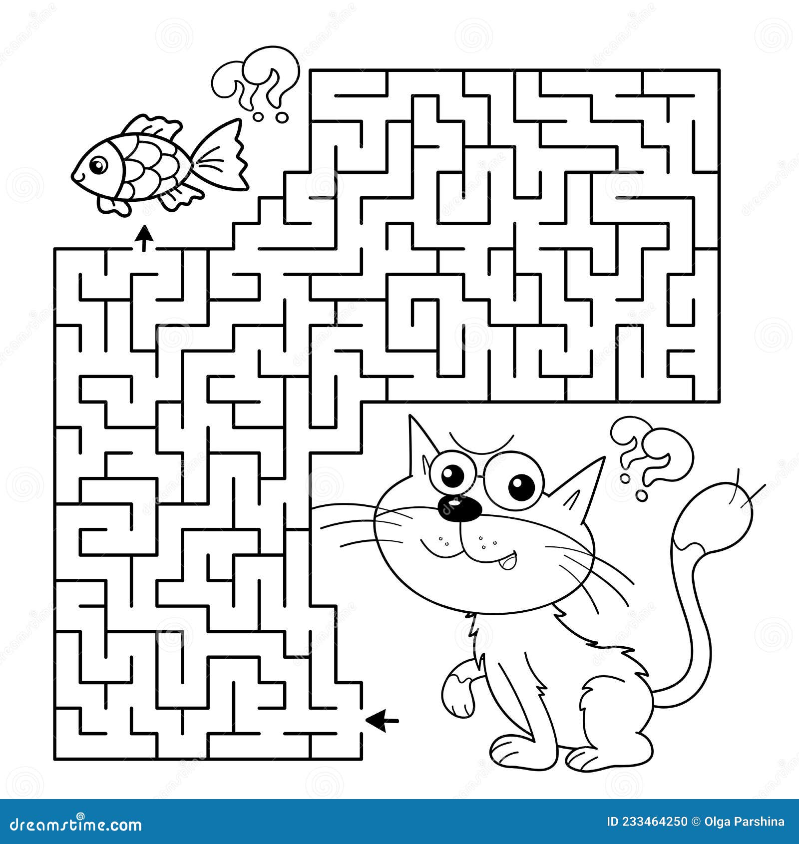 Desenhos Animados Gatos Gatinhos Crianças Jogo Labirinto Labirinto Com  Animais imagem vetorial de buchan© 481554848