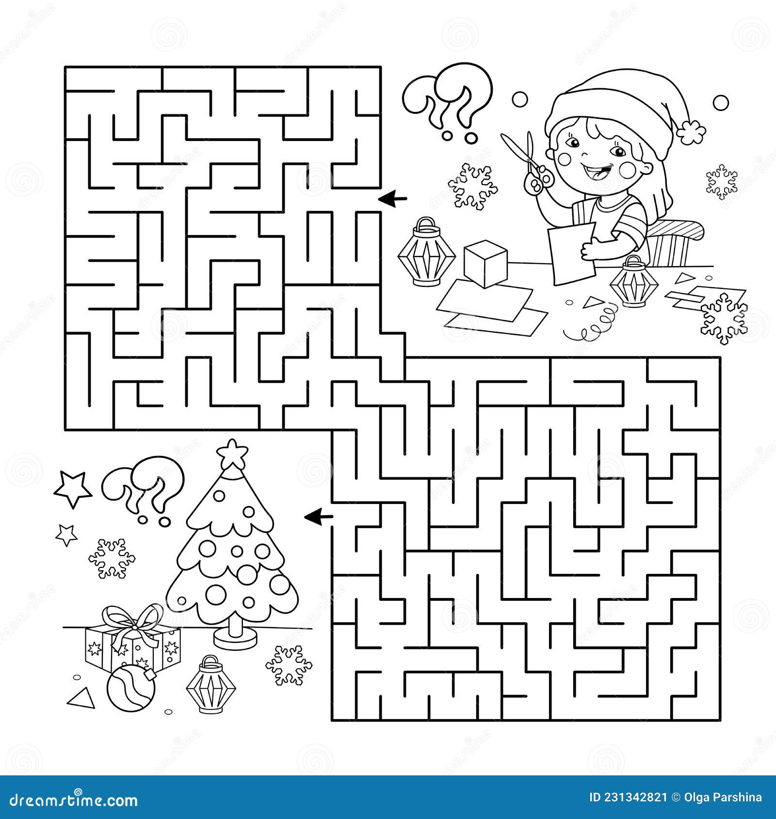 atividade de natal para livro infantil, labirinto com quebra-nozes e fada  com presentes e véspera em estilo cartoon em fundo rosa, planilha  imprimível para crianças, quebra-cabeça lógico 11635048 Vetor no Vecteezy