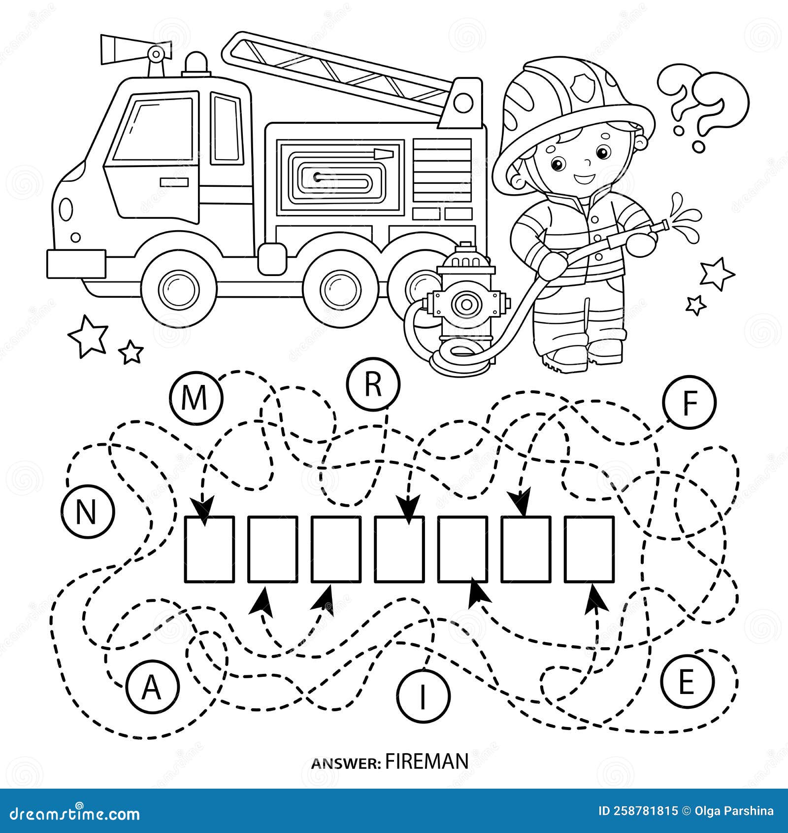 Desenho de Um caminhão de bombeiros para Colorir - Colorir.com