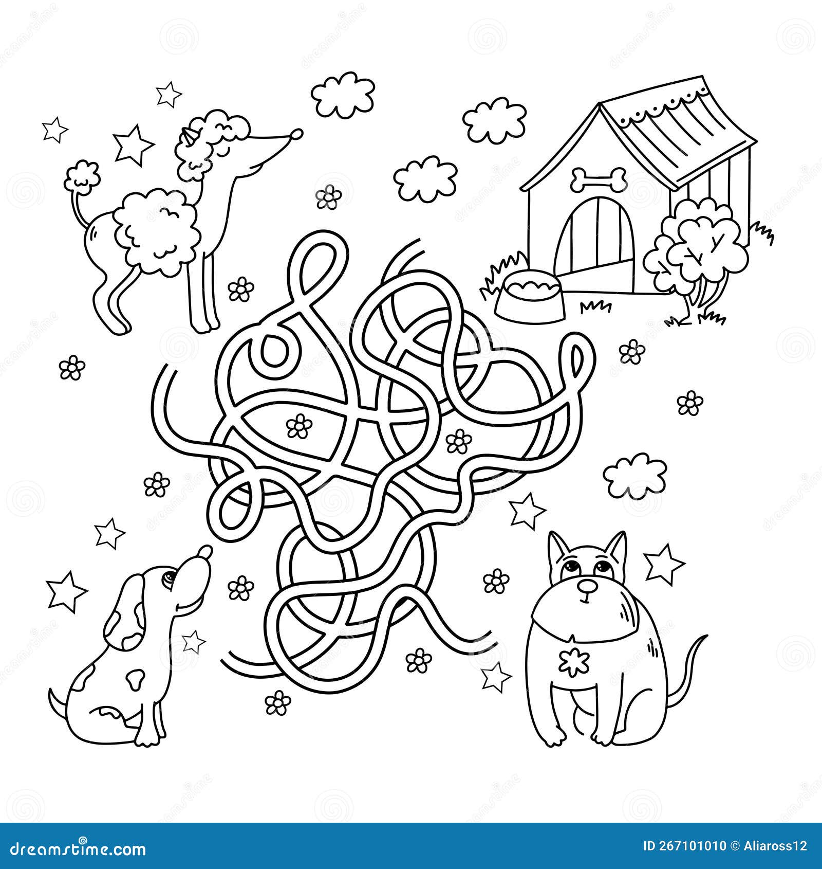 livro para colorir com uma página dog.coloring para jogos kids