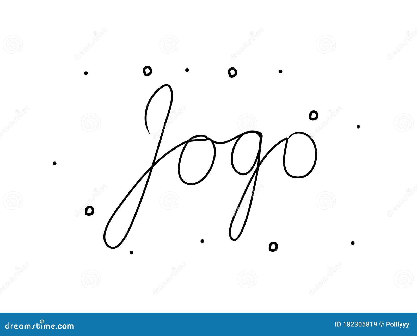 jogo phrase handwritten with a calligraphy brush. game in portuguese. modern brush calligraphy.  word black