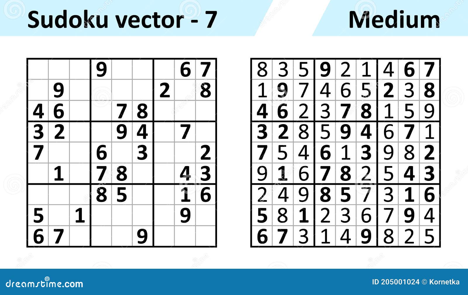 Jogo Sudoku Com Respostas. Conjunto De Design De Vetor Simples