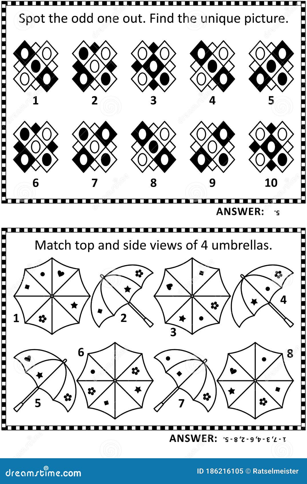 Jogos De Cérebro Abstratos Ou Puzzles Visuais Ilustração do Vetor