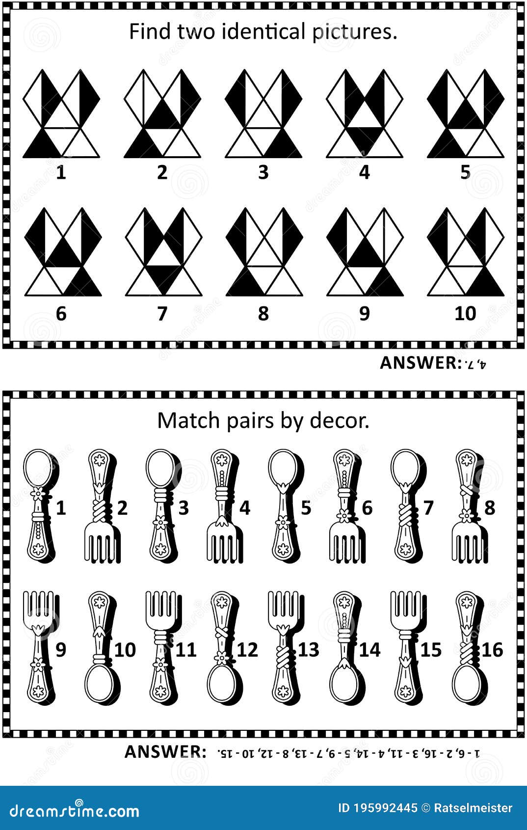 Jogos De Cérebro Abstratos Ou Puzzles Visuais Ilustração do Vetor