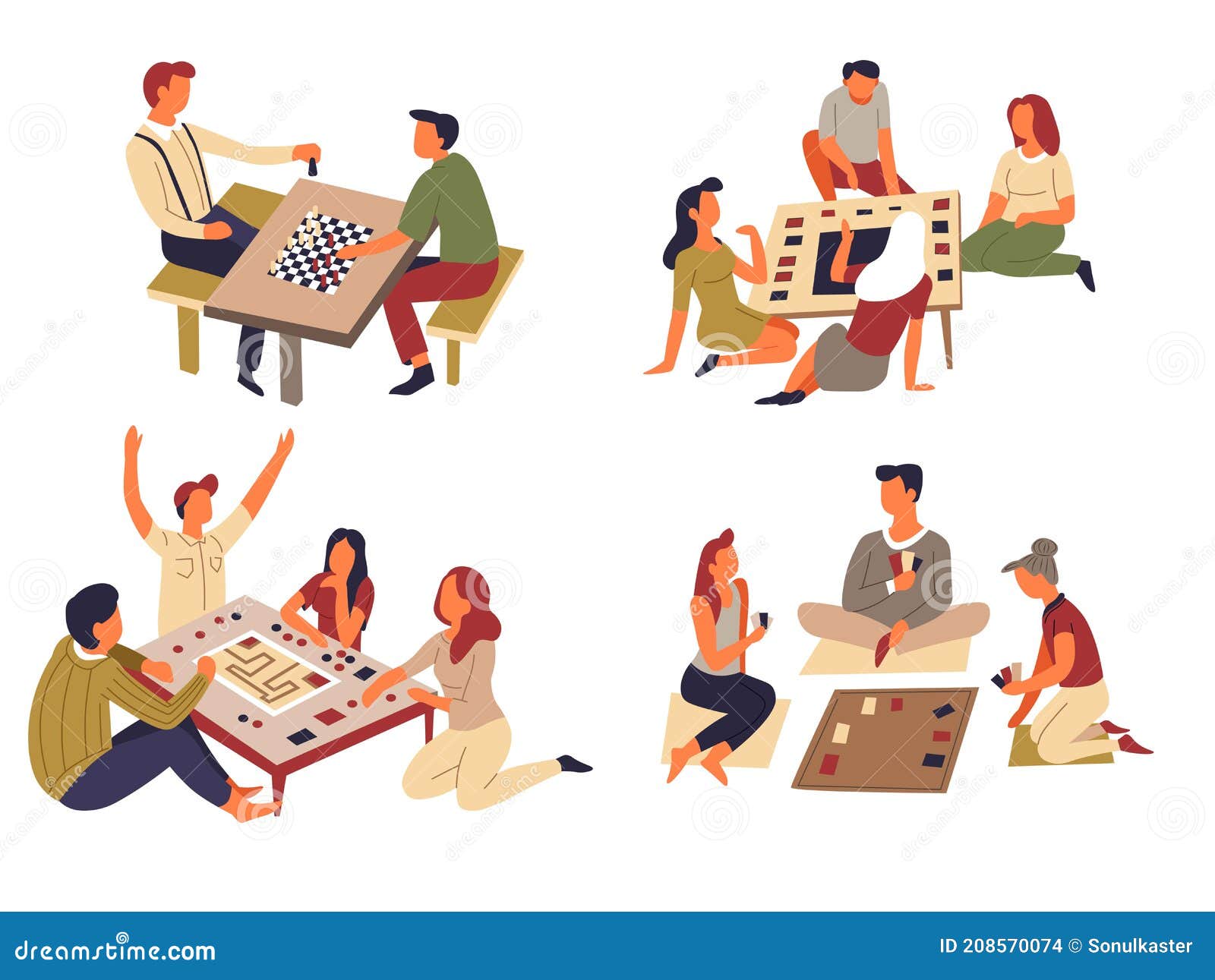 Jogar jogos de tabuleiro jogando amigos juntos vetor. homem e