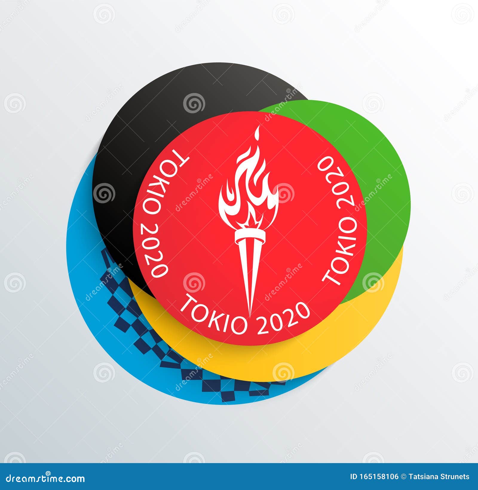 símbolo oficial jogos olímpicos Tóquio 2020 Japão com chama de