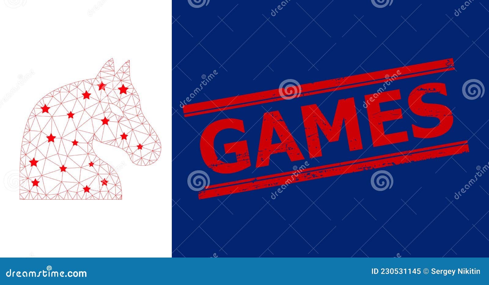 ícone Geométrico Do Cavalo De Xadrez Mosaico E Regras Texturizadas Da Marca  D'água Do Jogo Ilustração do Vetor - Ilustração de selo, vermelho: 237491776