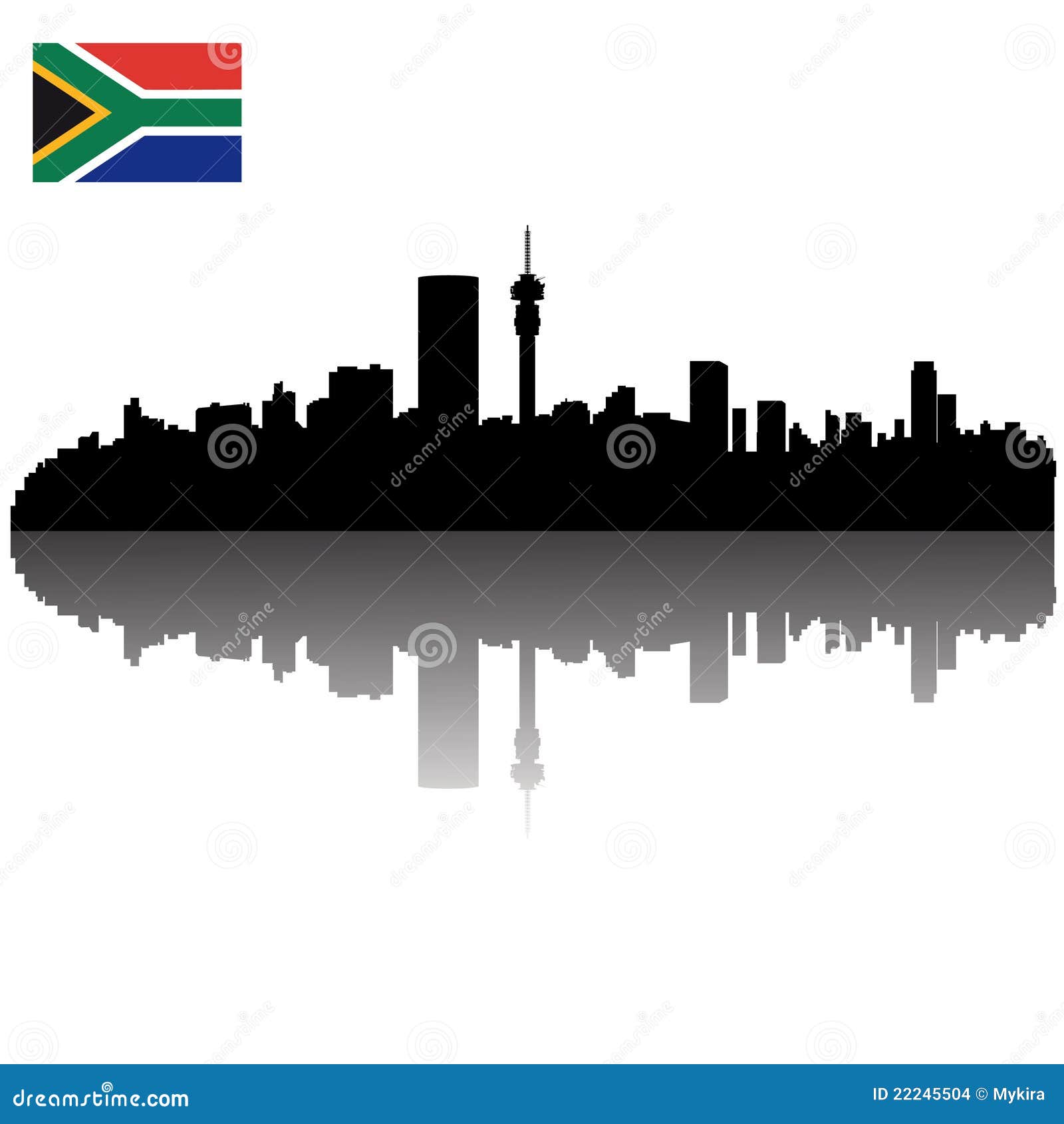 Johannesburg Silhouette Skyline Stock Images Image 22245504