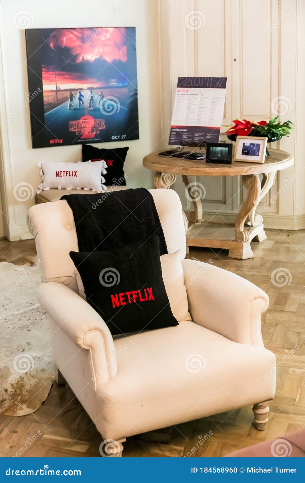 Inside Interior of a Home Lounge with Netflix Branded Cushions and ...