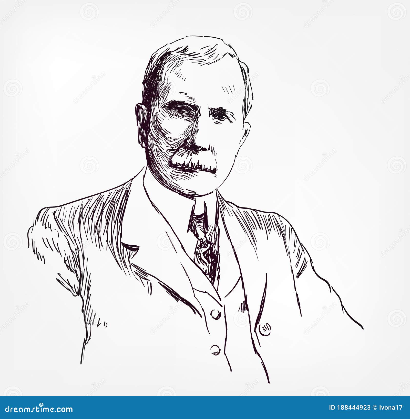 John Davison Rockefeller Vector Sketch Illustration Portrait Face Editorial  Stock Photo - Illustration of rockefeller, industrialist: 188444923