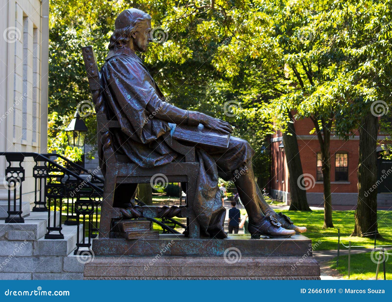 John Harvard Statue stock image. Image of architecture 26661691