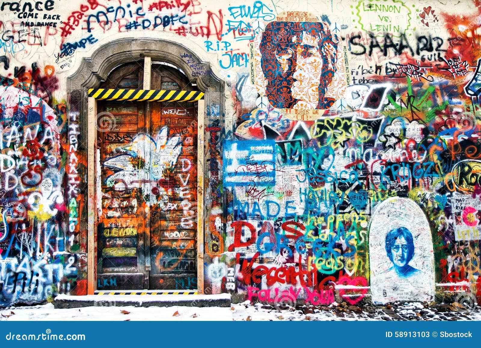 John Lennon Wall Prague Czech Republic Editorial Stock