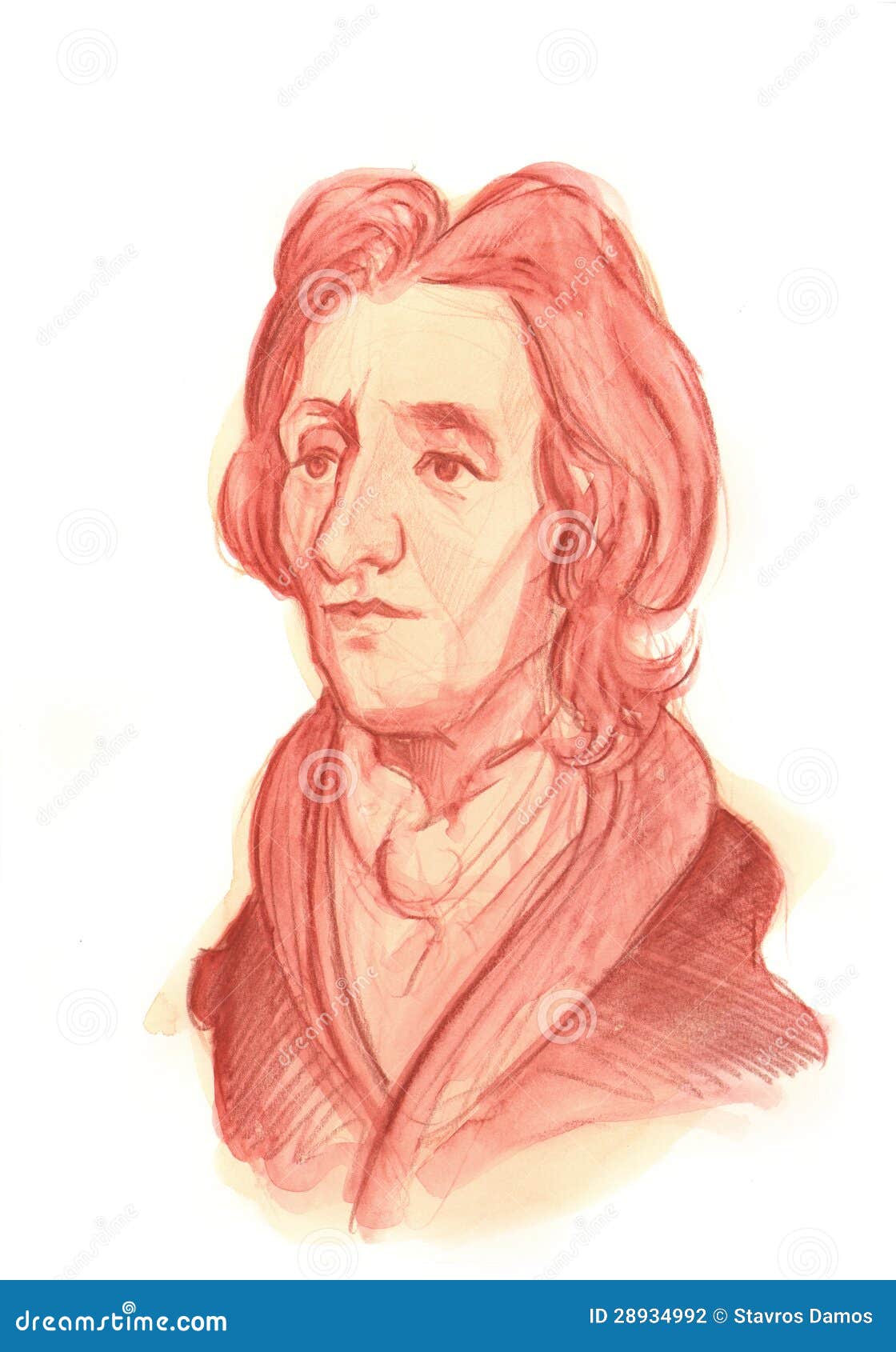 John Locke Watercolour Sketch Portrait Editorial Photography - Illustration  of drawing, thinker: 28934992