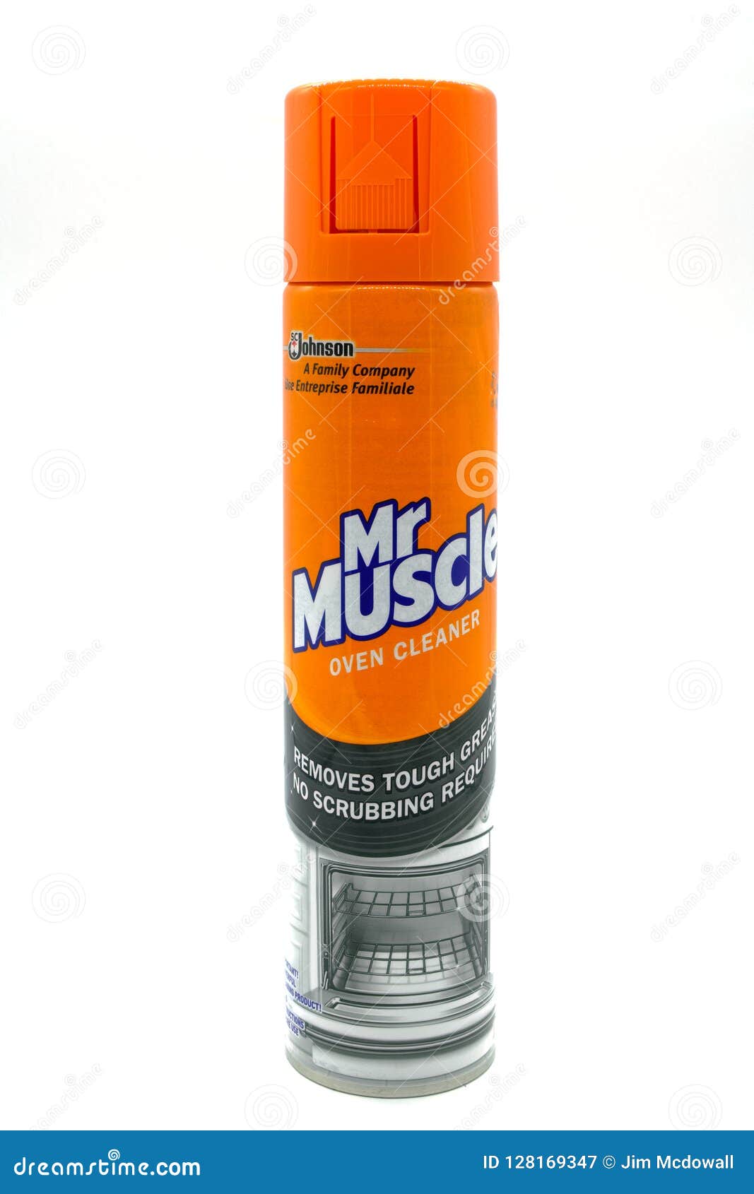 Johnson Branded Mr Muscle Ovan Cleaner in Recyclable Metal Container  Isolated on a White Background. Editorial Photography - Image of house,  plastic: 128169347