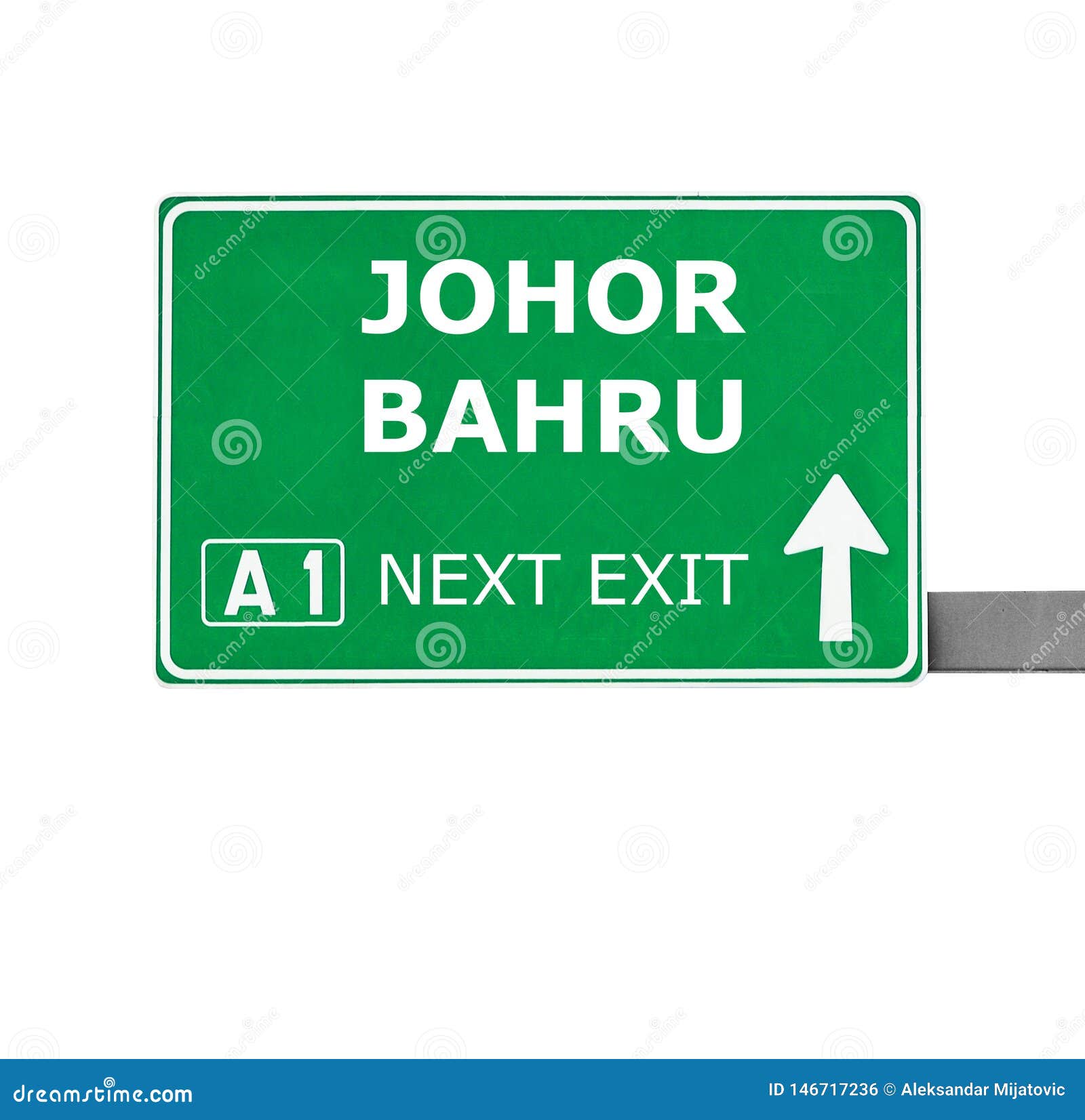 JOHOR BAHRU Road Sign Isolated on White Stock Photo Image of plate