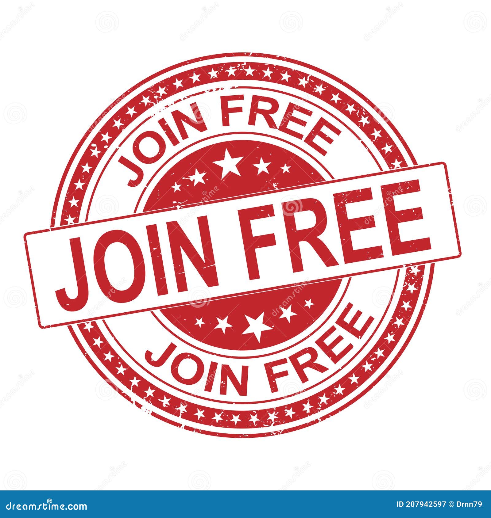 Join Free Grunge Rubber Stamp, Vector Illustration Stock Illustration