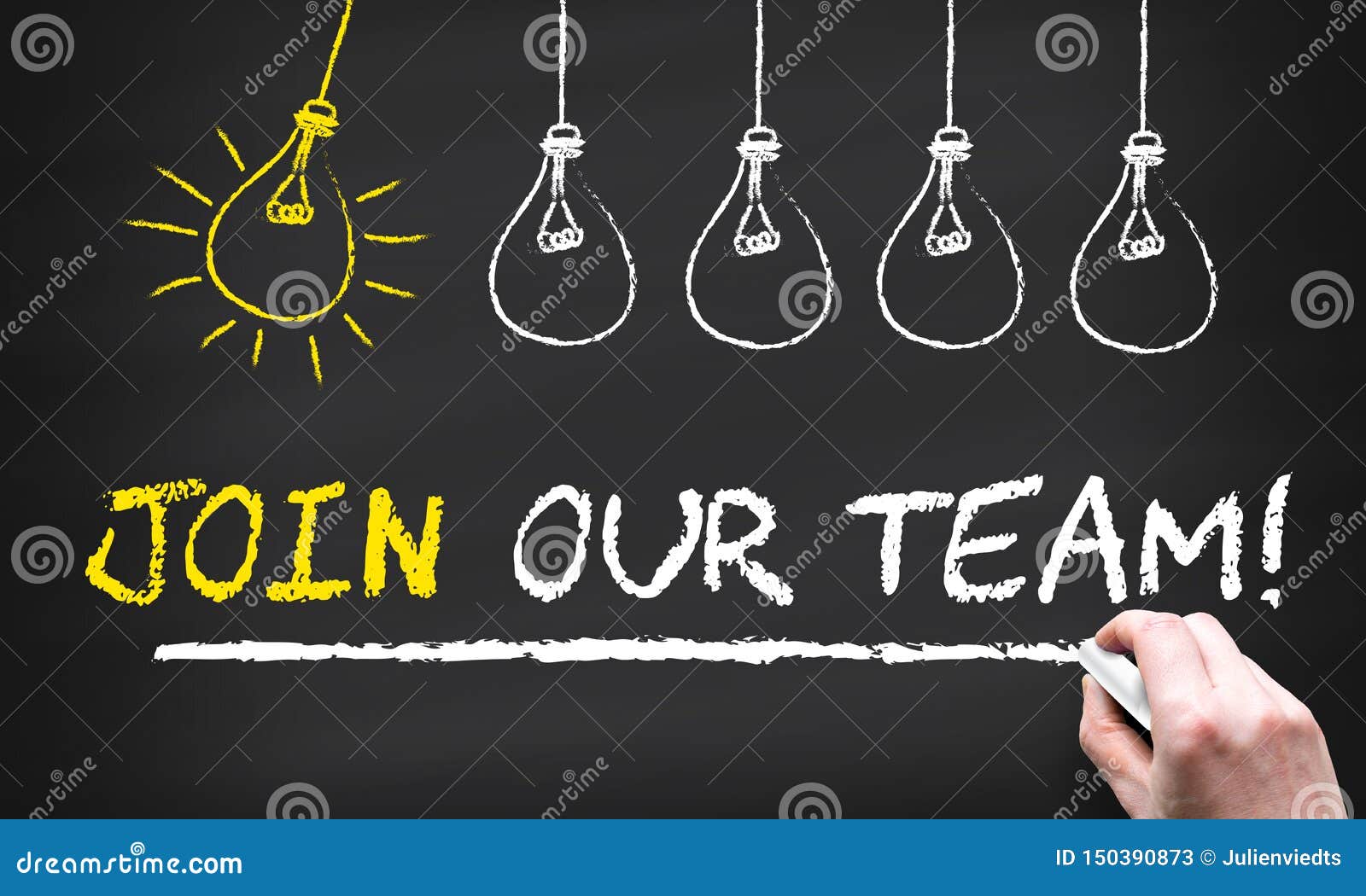 Join Our Team on Blackboard Stock Image Image of board, black 150390873