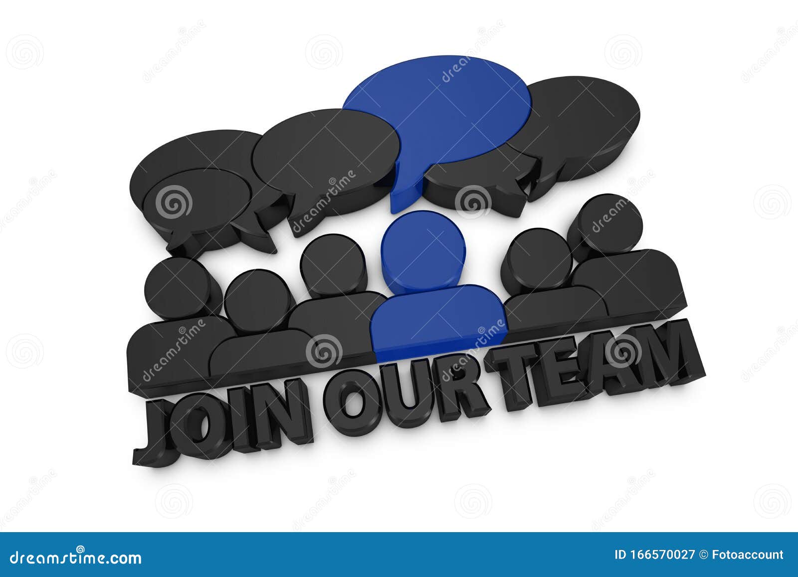 Join Our Team Concept Banner with Group of People - Black and Blue 3D  Illustration Isolated on White Background Stock Illustration - Illustration  of icon, join: 166570027