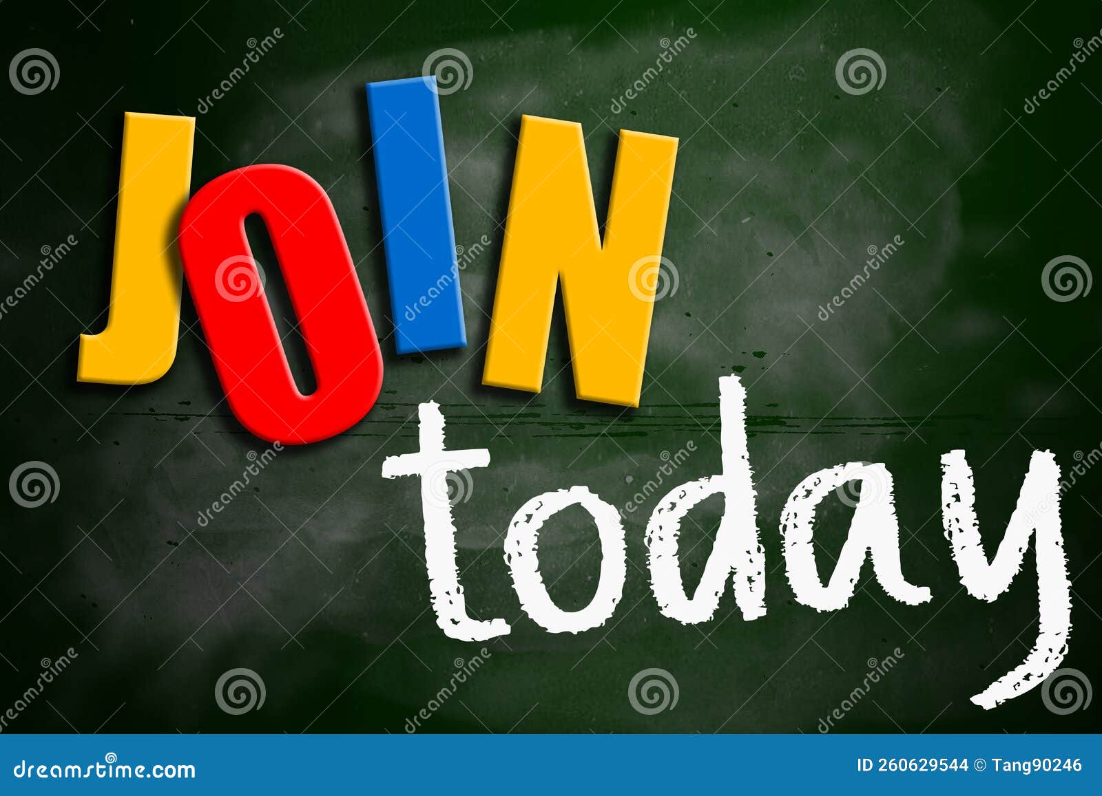 Join Today Conceptual Words on Blackboard Stock Illustration