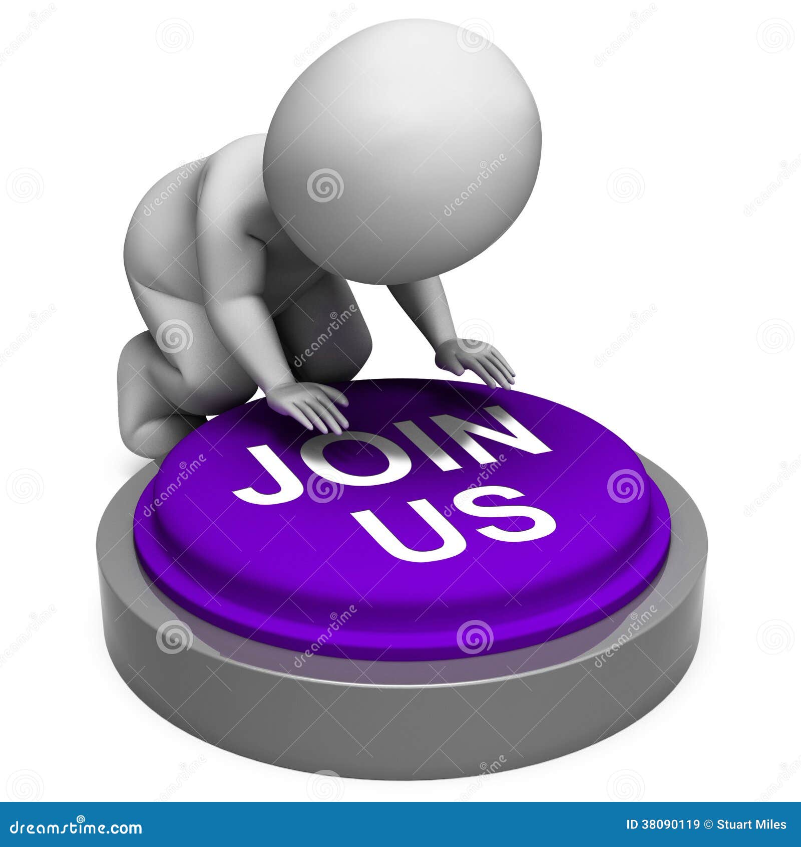 Join Us Button Means Club Registration or Membership Stock Illustration