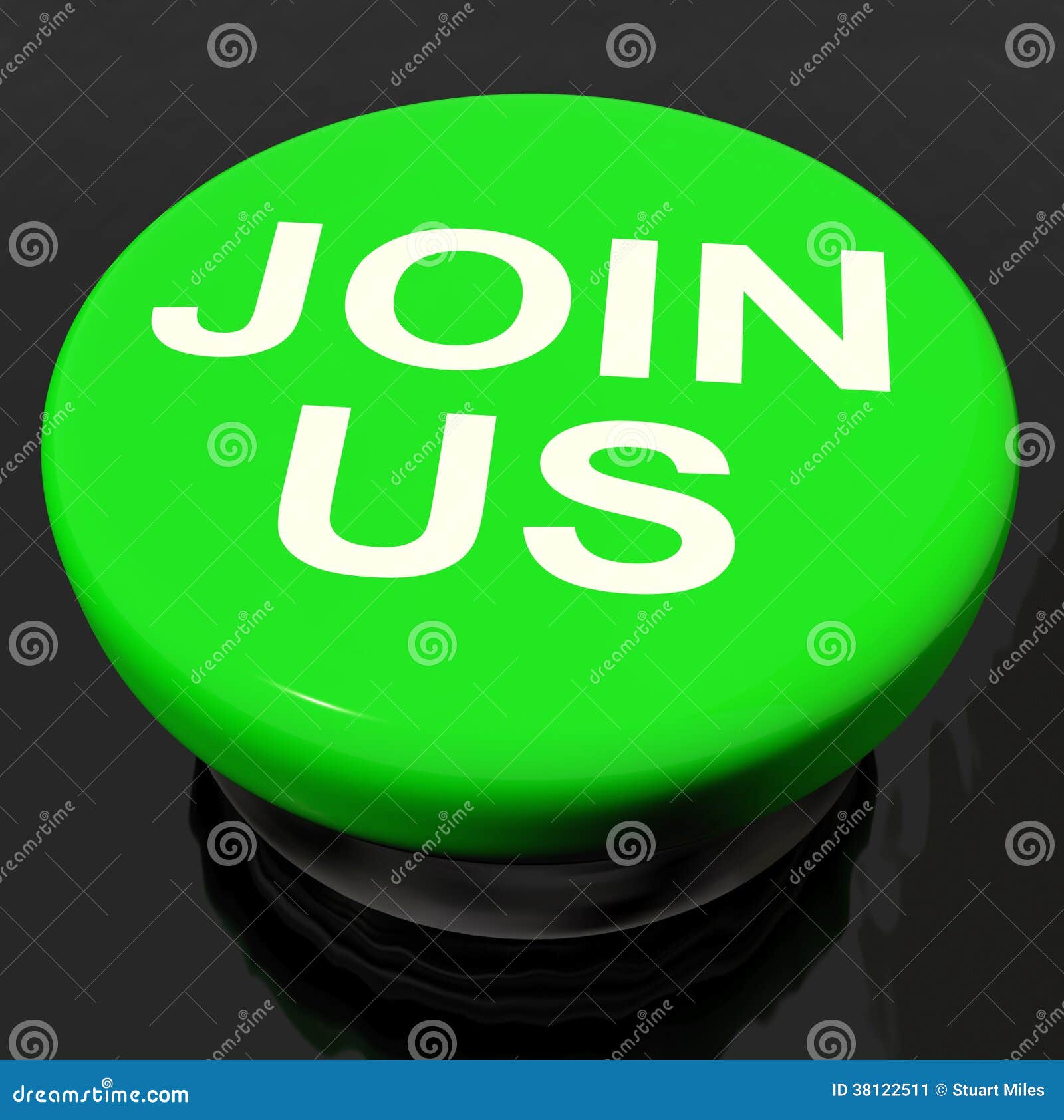 Join Us Button Shows Joining Membership Register Stock Illustration
