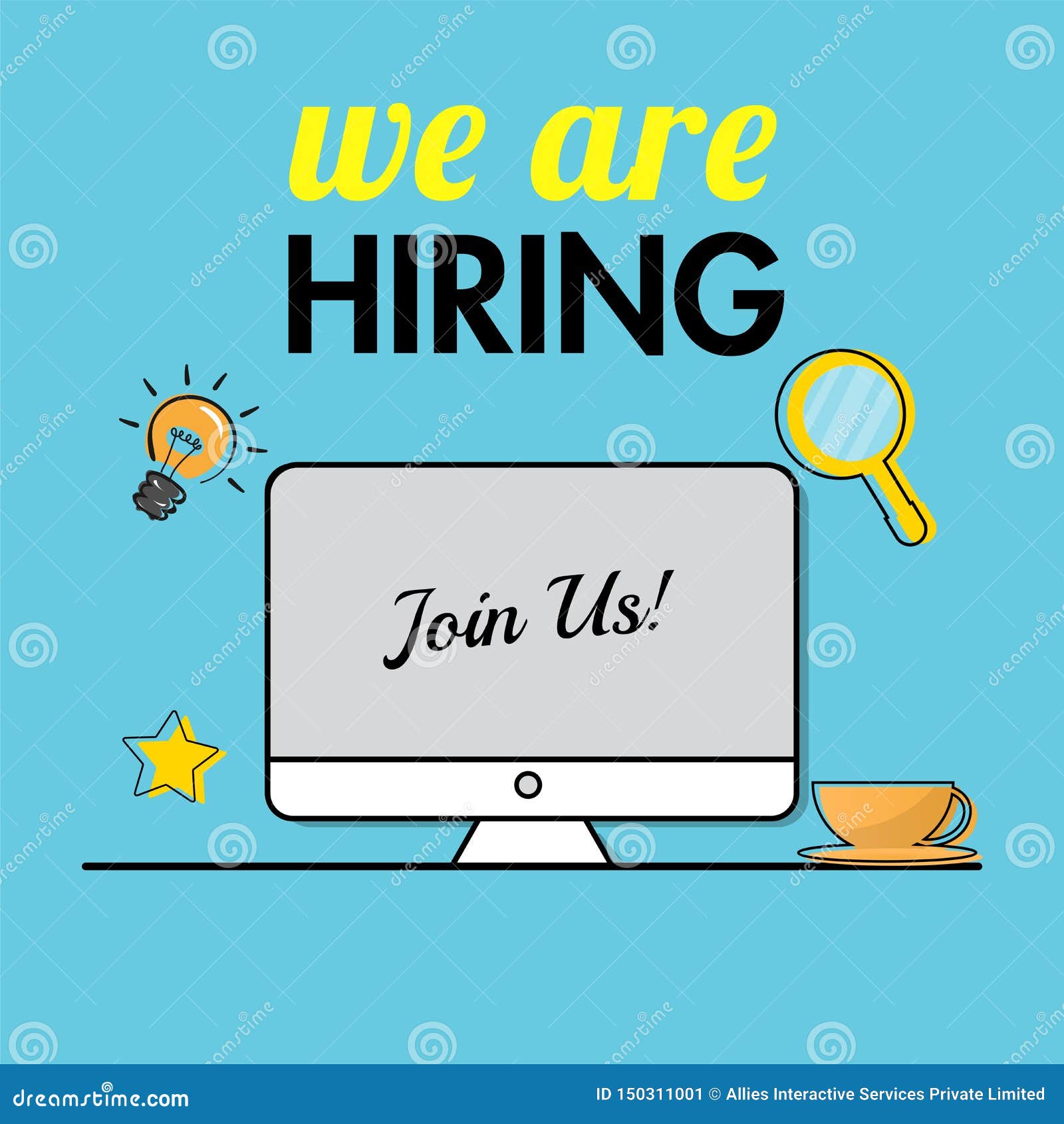 Join Us Office Job Vacancy From Online Advertising By Computer For We Re Hiring Stock Illustration Illustration Of Glass Hiring 150311001