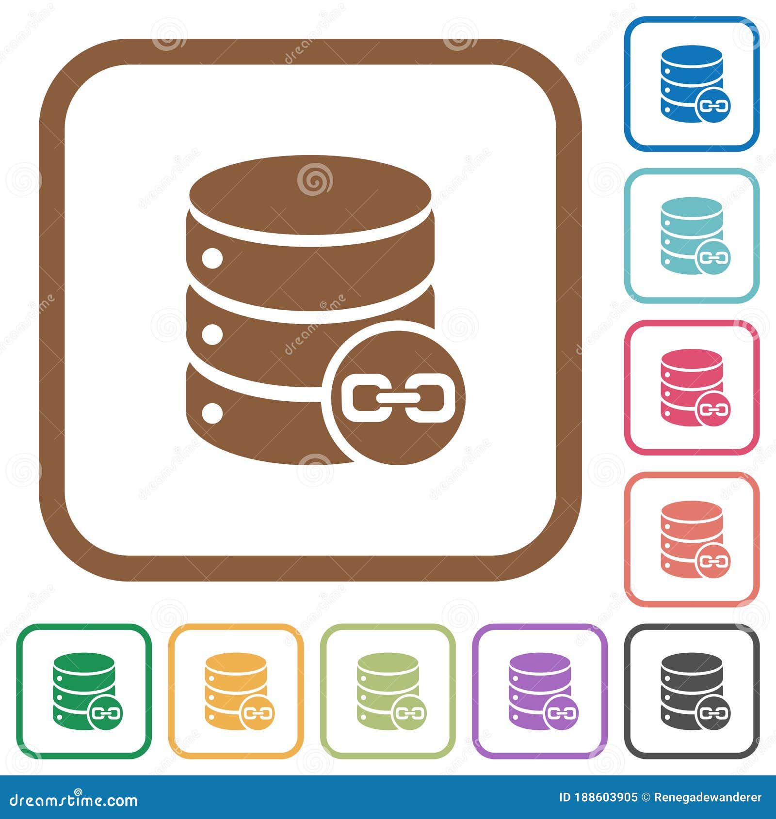 Joined Database Tables Simple Icons Stock Vector - Illustration of ...