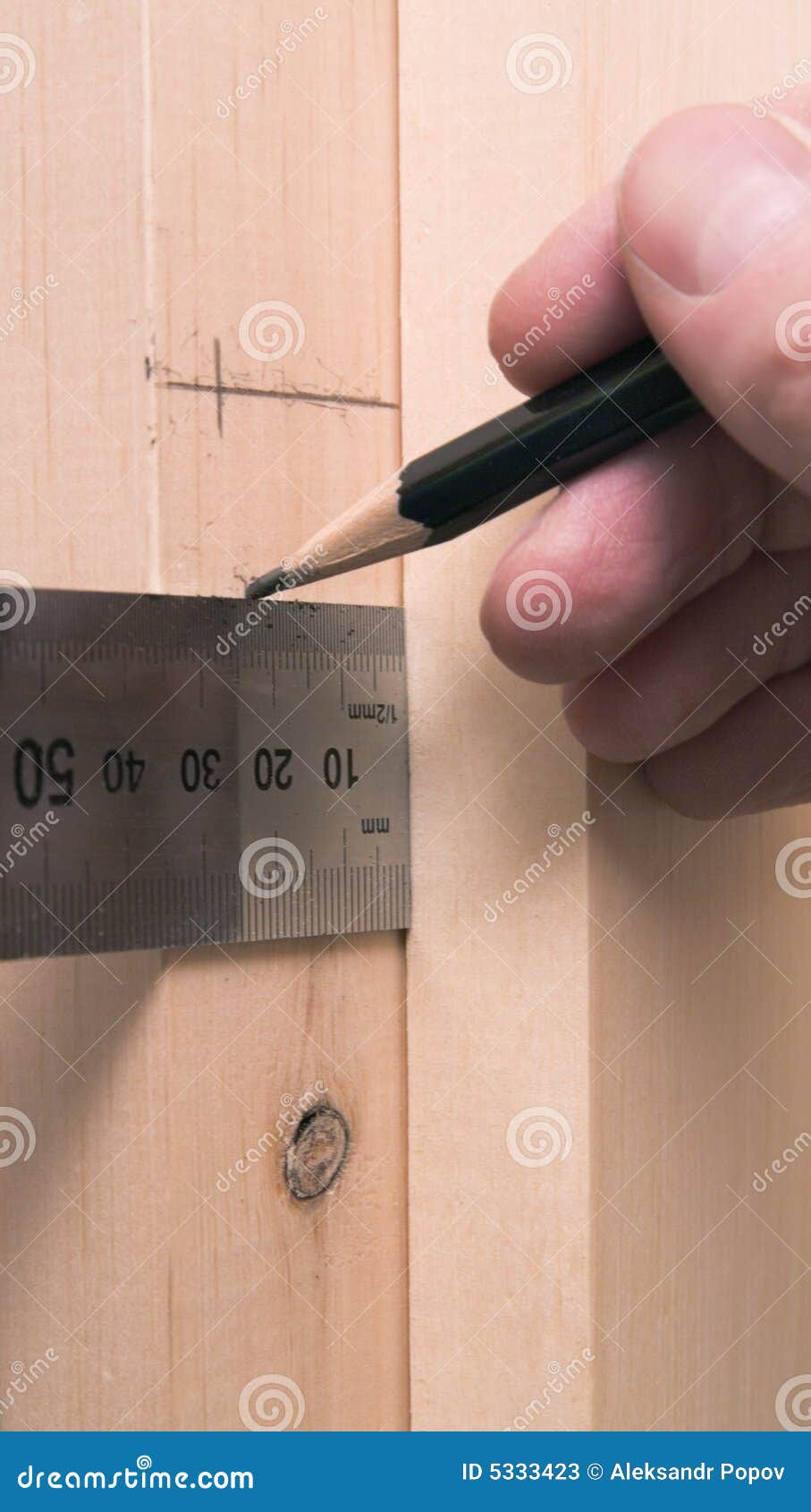 Joiner using ruler stock image. Image of caucasian, marking 5333423