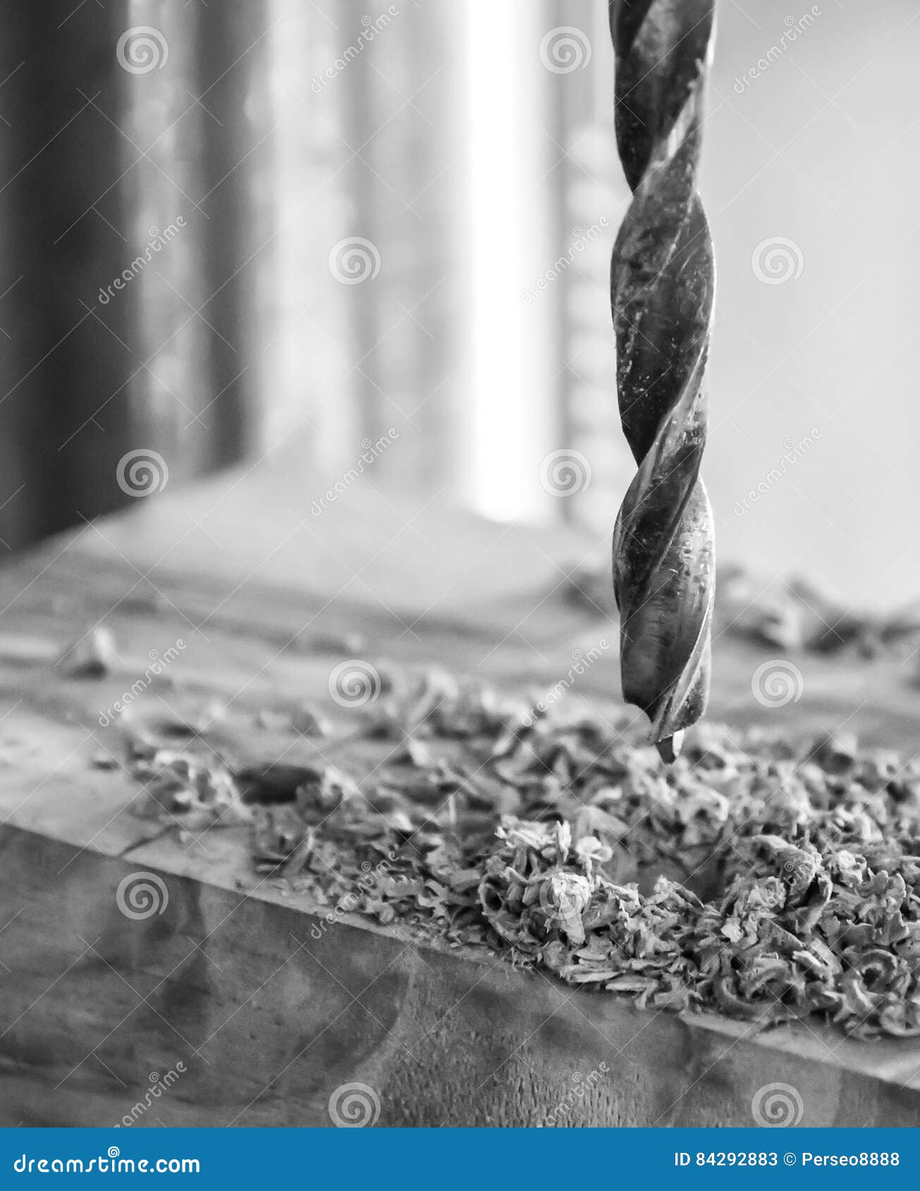Joinery Drill Press on Wood Close Up. Stock Image Image of joinery