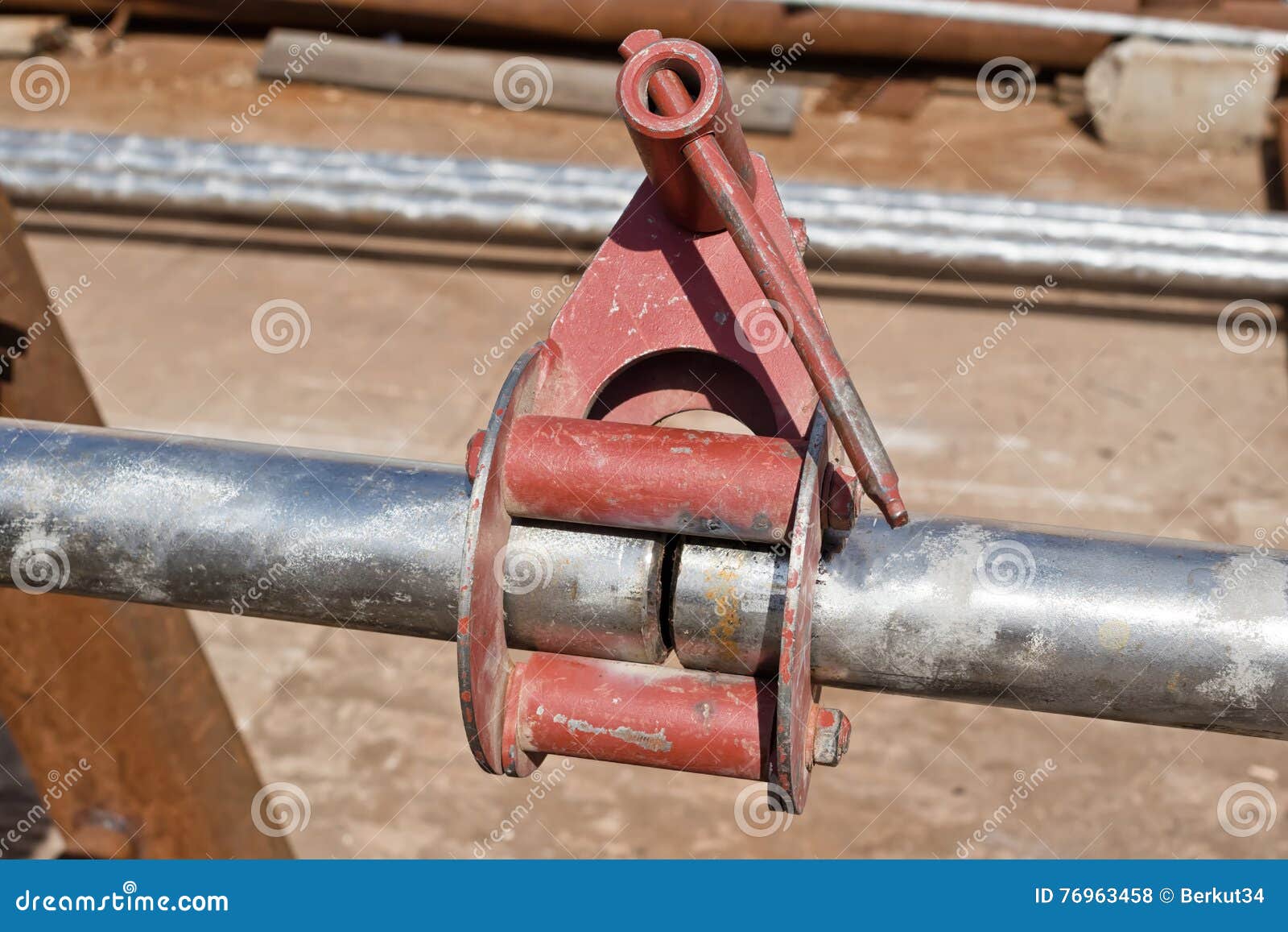 Joining of Pipes of Stainless Steel with Centralizer Stock Photo