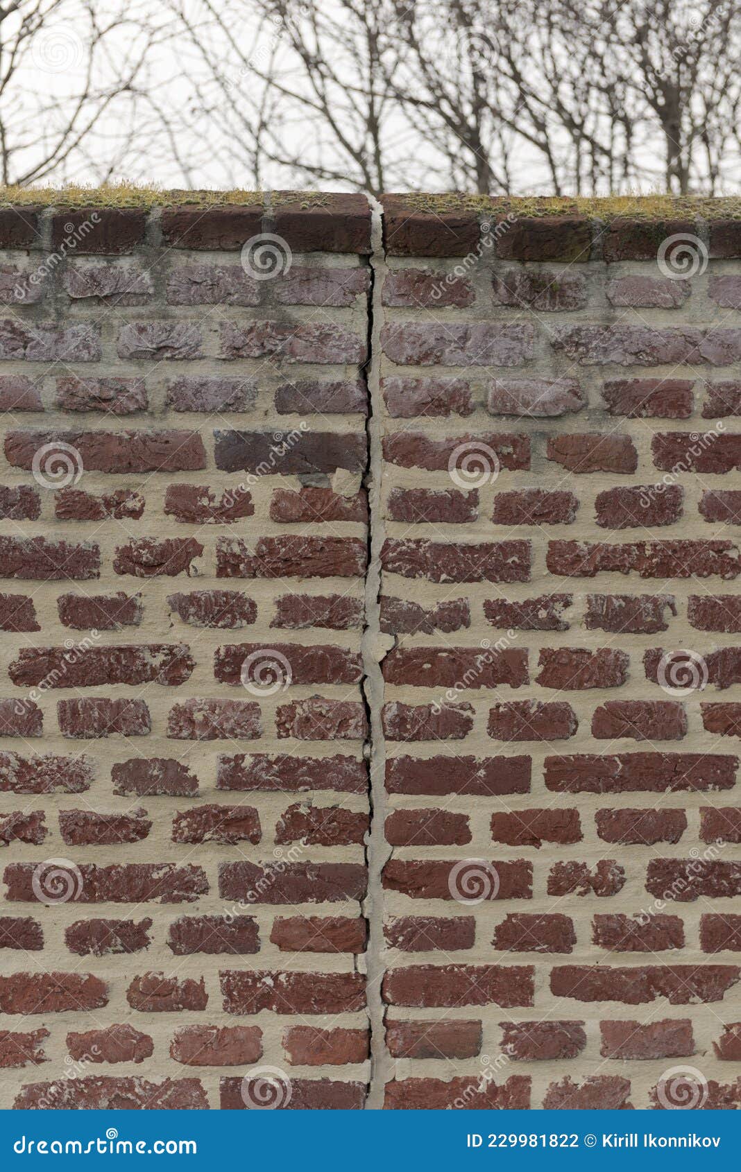 Joint, Bringing Two Independent Brick Walls Together Stock Photo