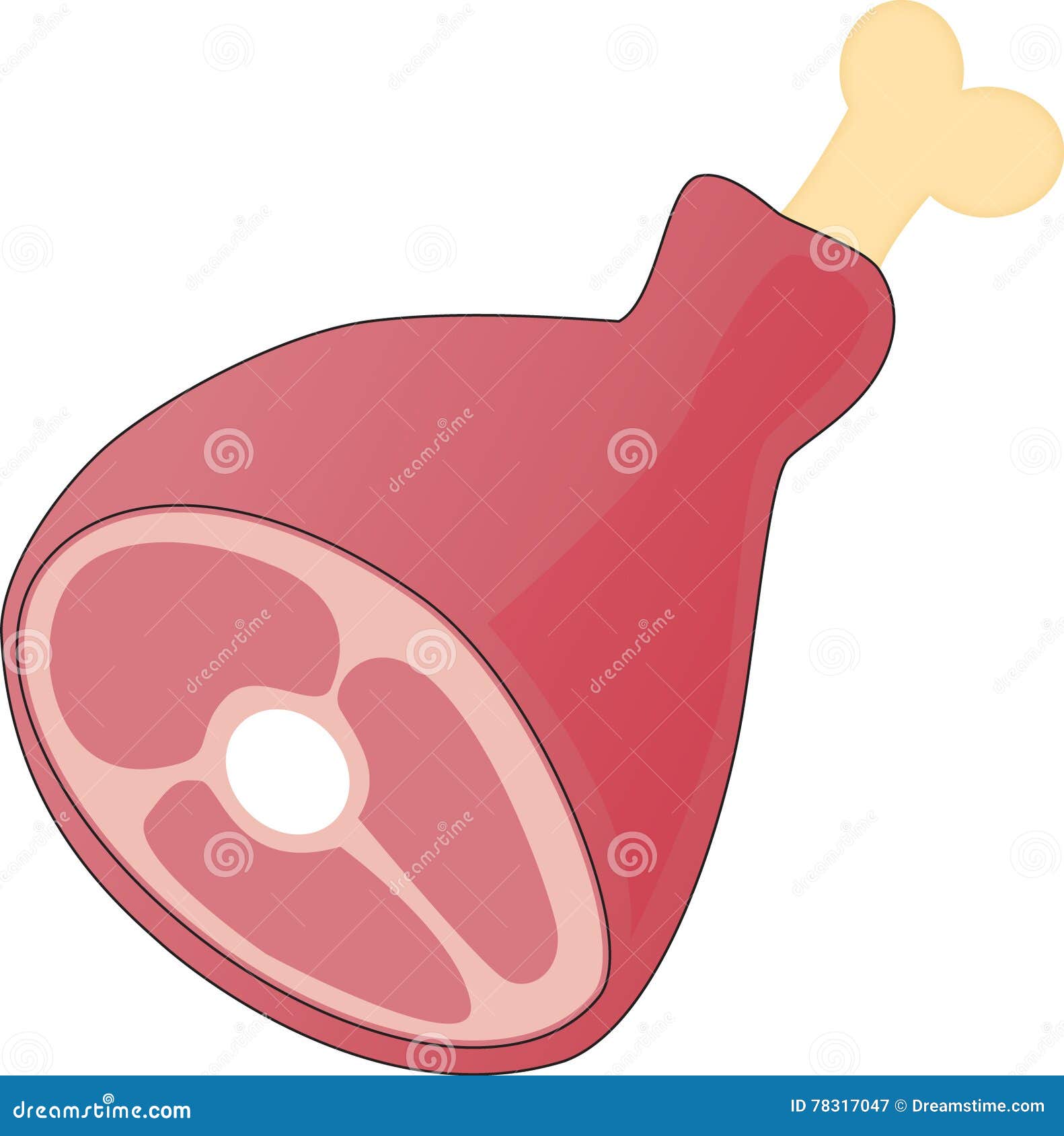 A Joint of Ham stock illustration. Illustration of meat 78317047