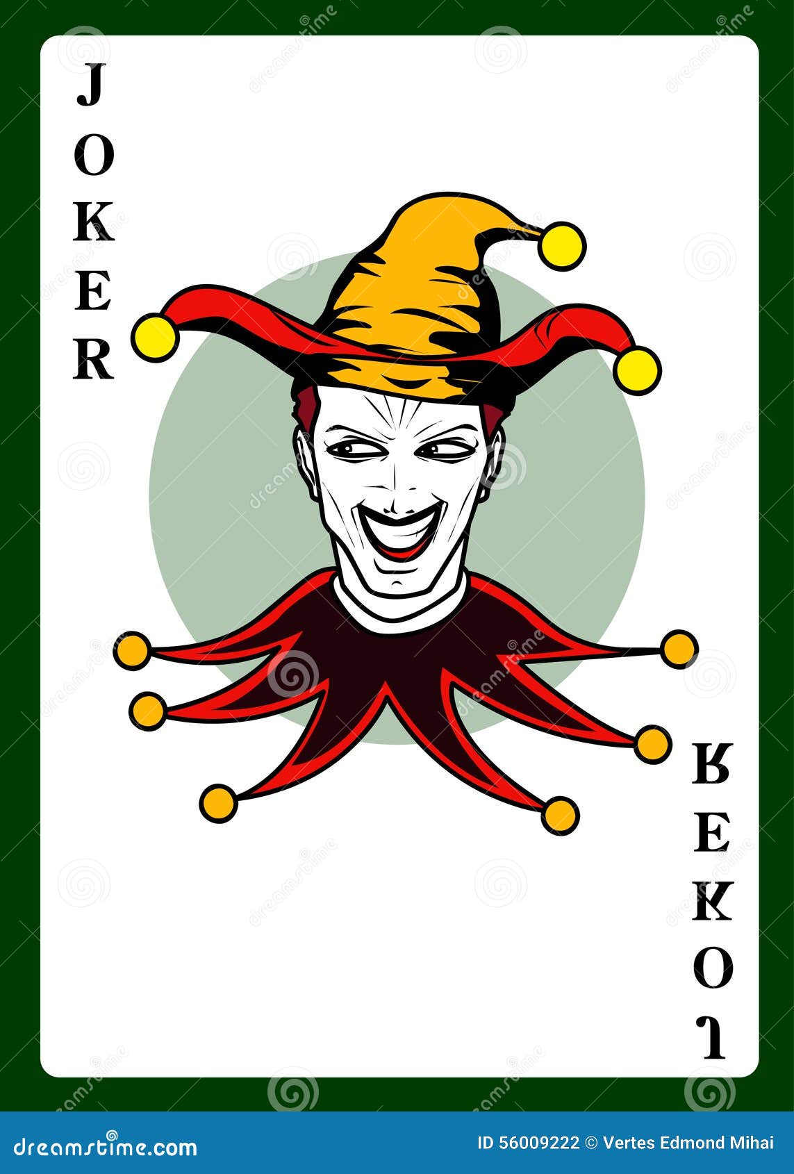 Joker playing card stock vector. Illustration of poker - 56009222