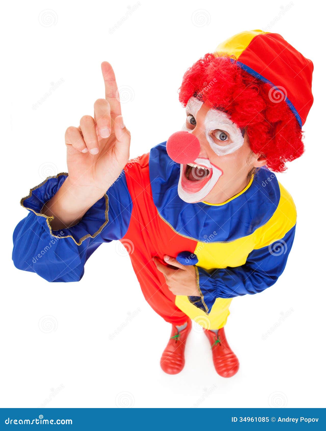 Joker with Raised Finger stock image. Image of look, character 34961085