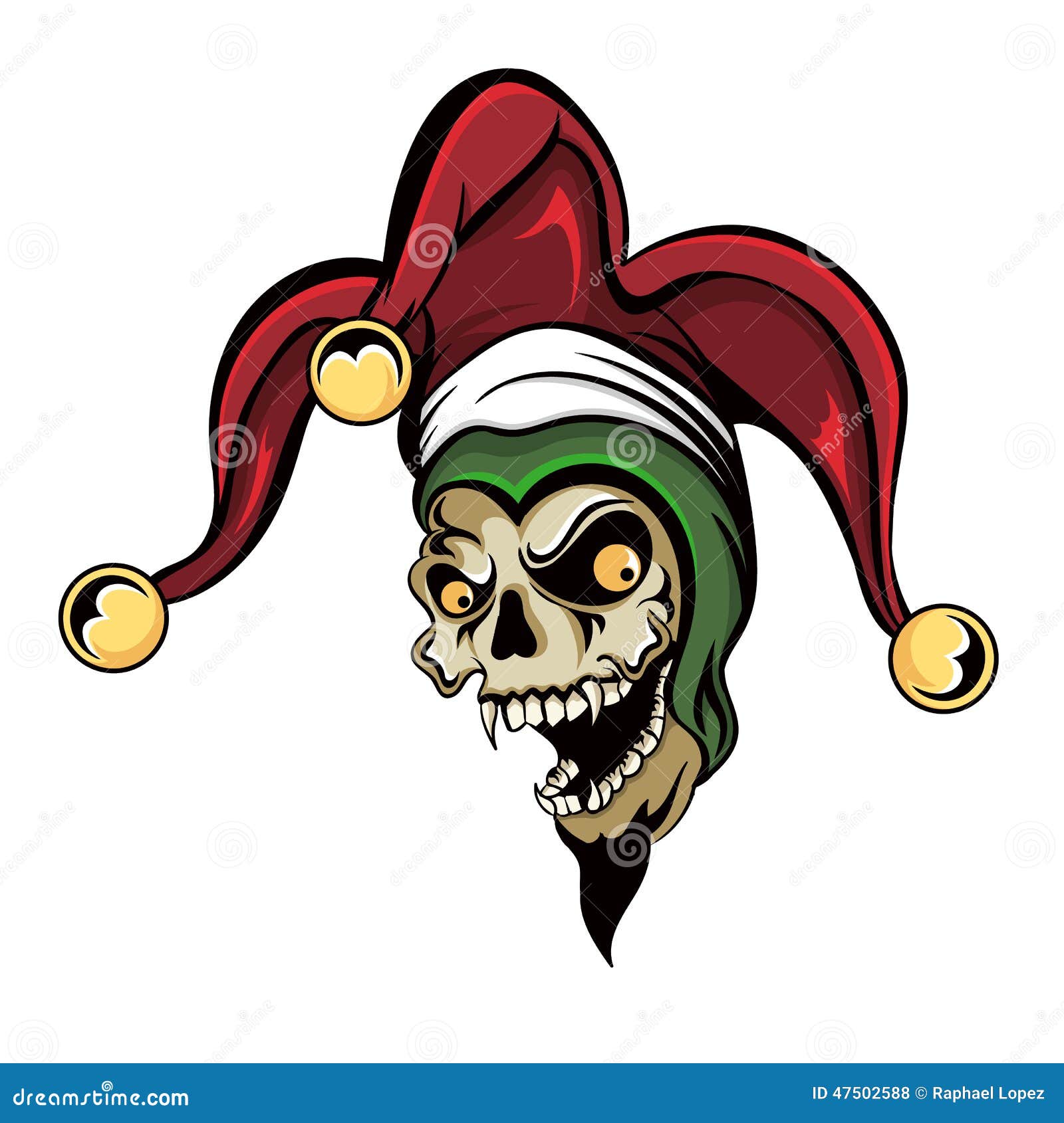 Joker Vampire Skull stock vector. Illustration of chuckle - 47502588