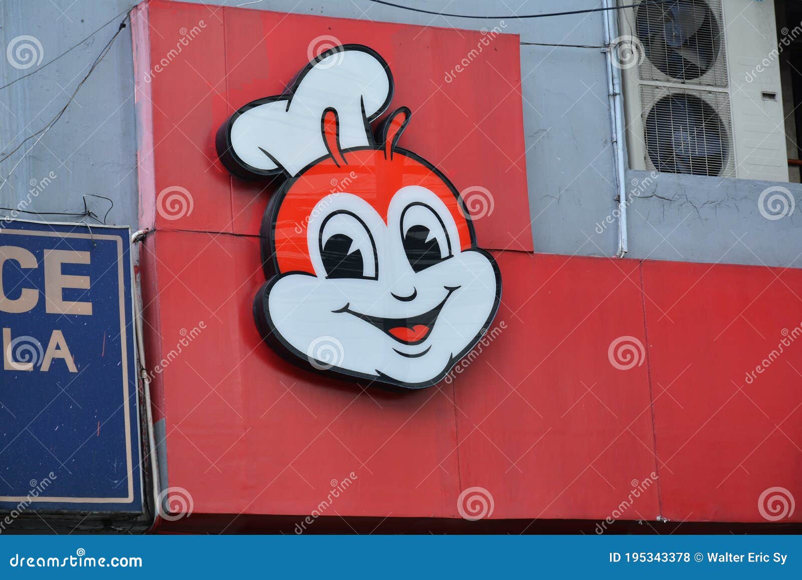 Jollibee Fast Food Restaurant Sign in Manila, Philippines Editorial
