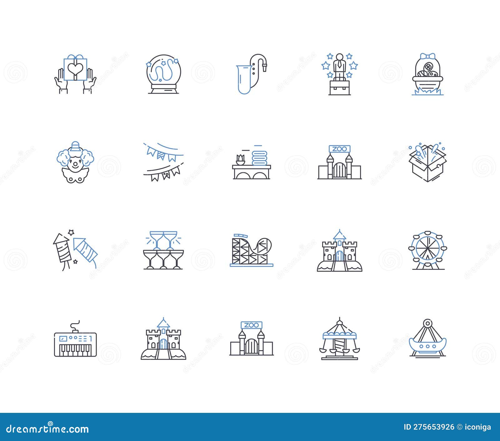 Jollification Line Icons Collection. Celebration, Festivity, Merriment 
