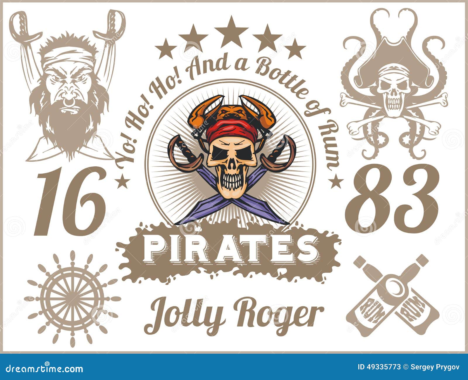 Pirates Basketball Team Design Jolly Roger Stock Vector (Royalty
