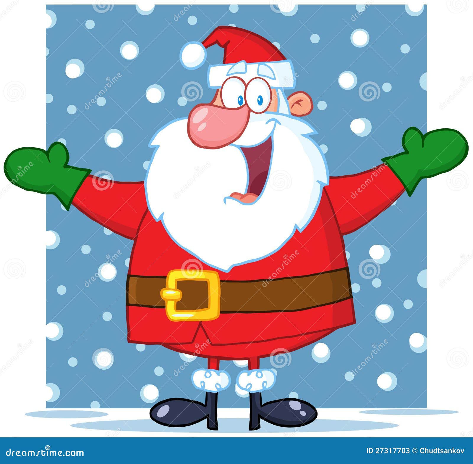 jolly santa claus with open arms